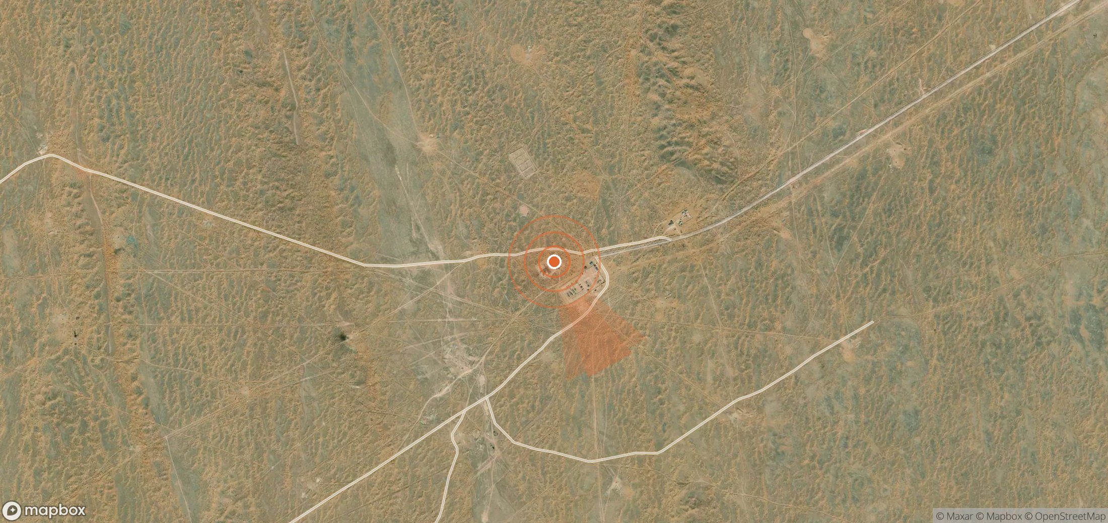 Satellite map of methane plume locations in Turkmenistan