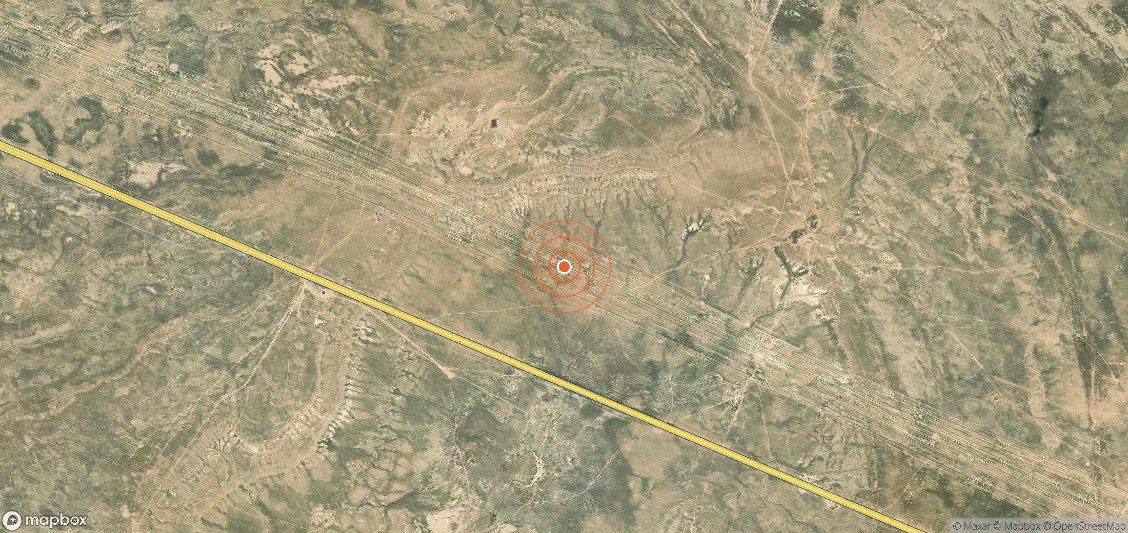 Satellite map of methane plume locations in Kazakhstan