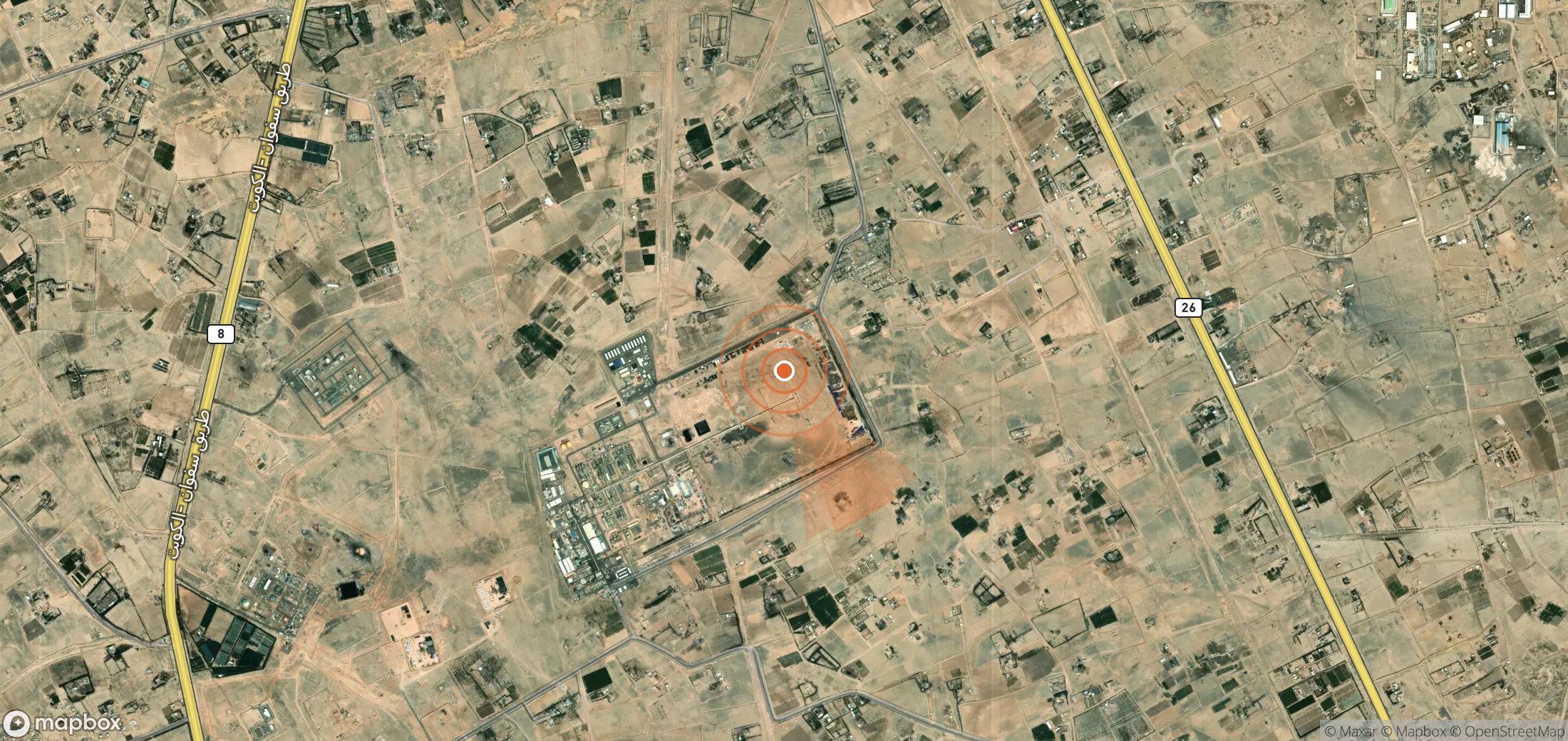 Mapa satelital de plumas de metano en Irak