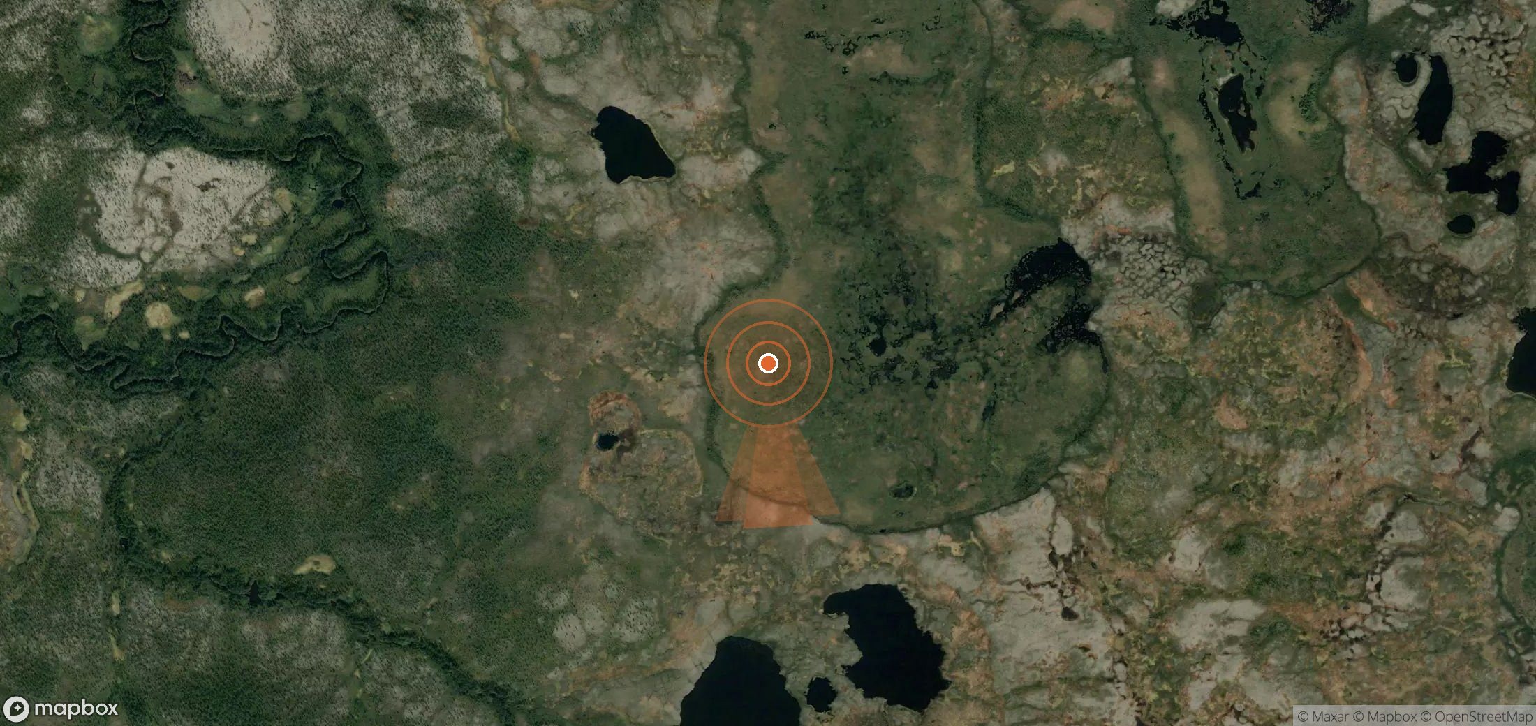 Satellite map of methane plume locations in Russia