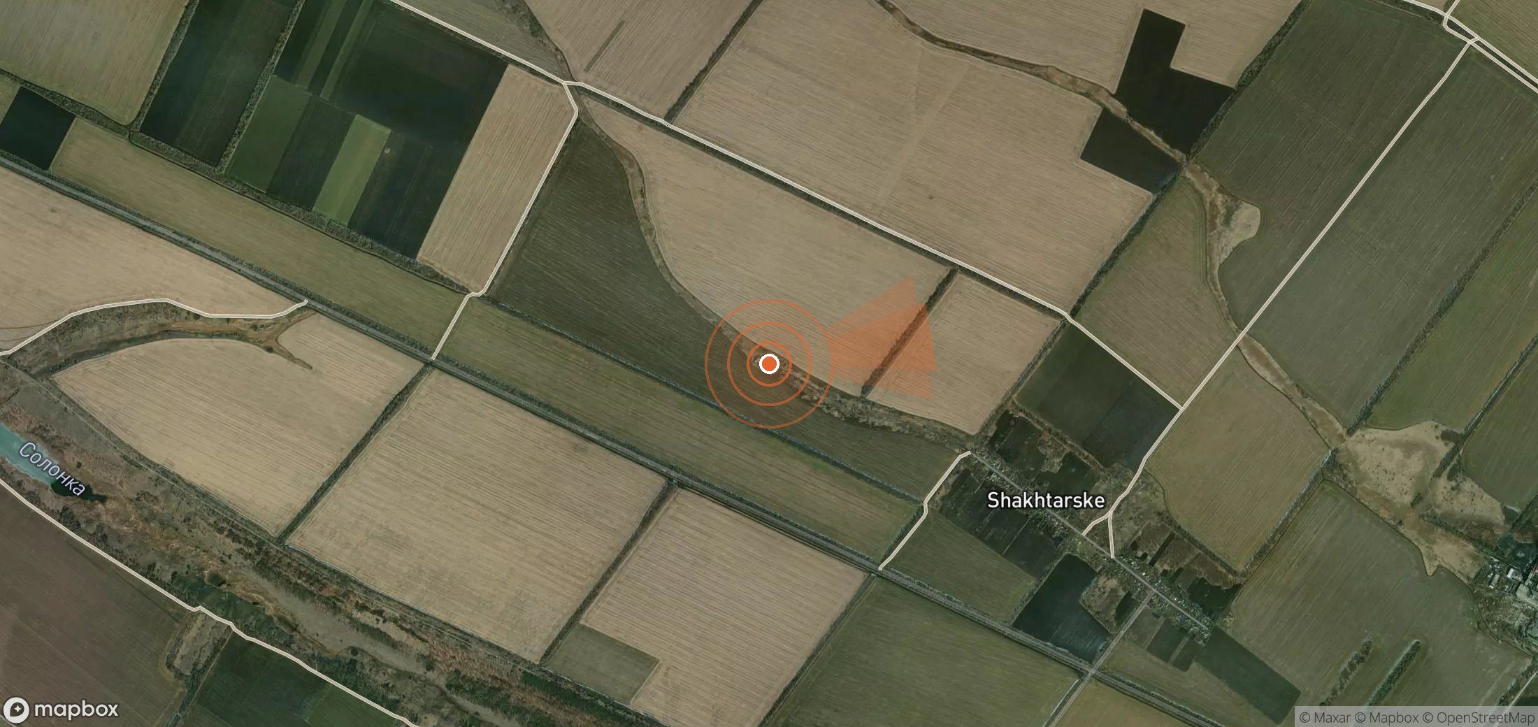 Satellite map of methane plume locations in Ukraine