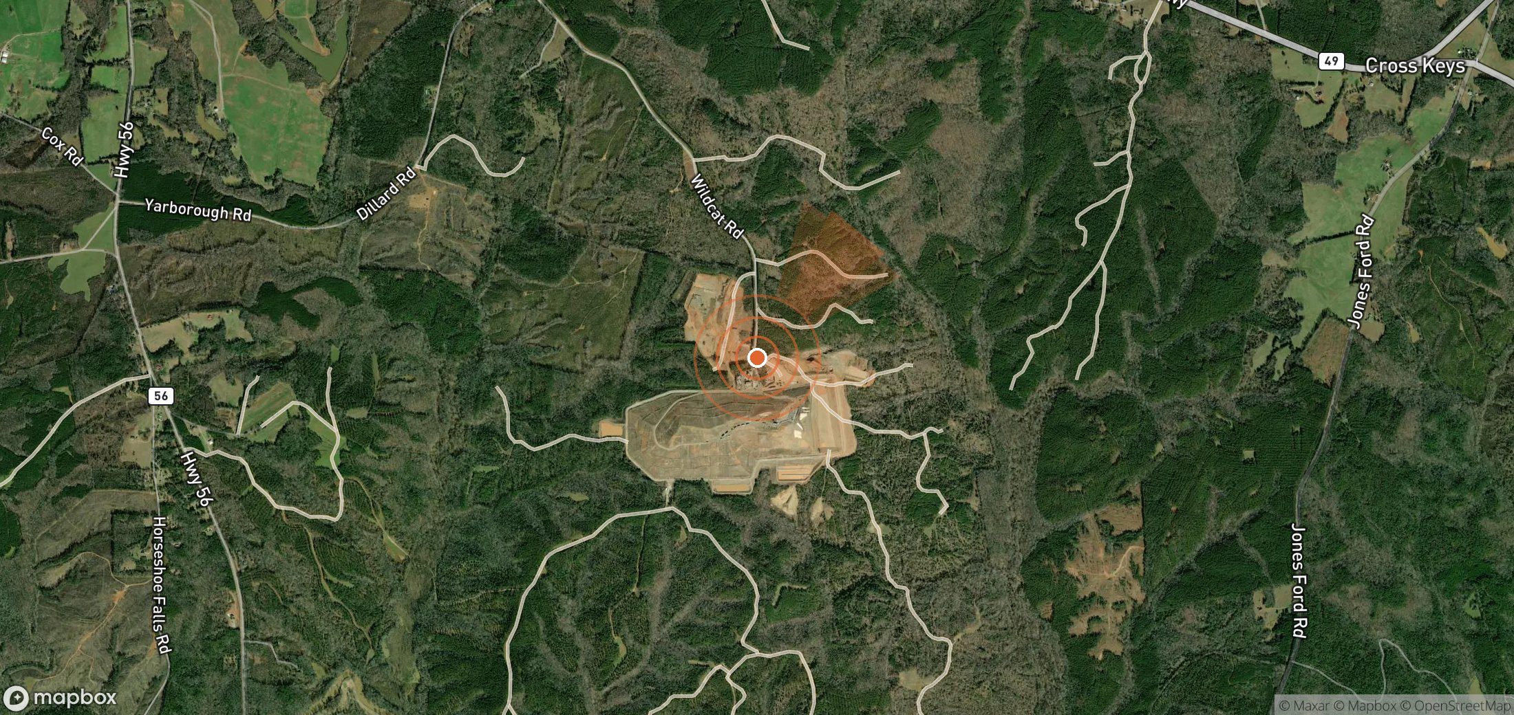 Mapa satelital de plumas de metano en Estados Unidos