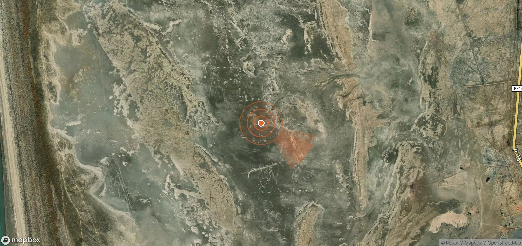Satellite map of methane plume locations in Turkmenistan