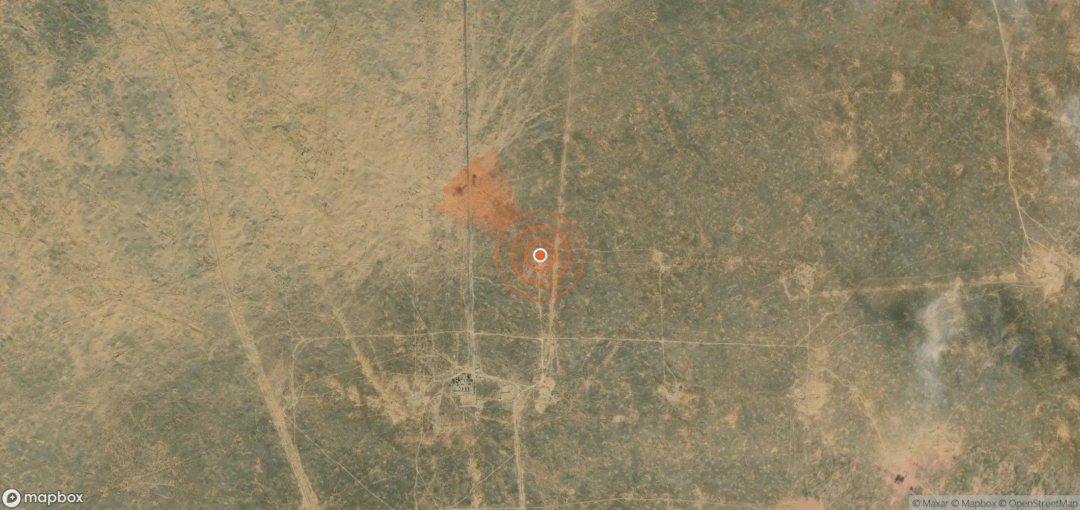 Satellite map of methane plume locations in Turkmenistan