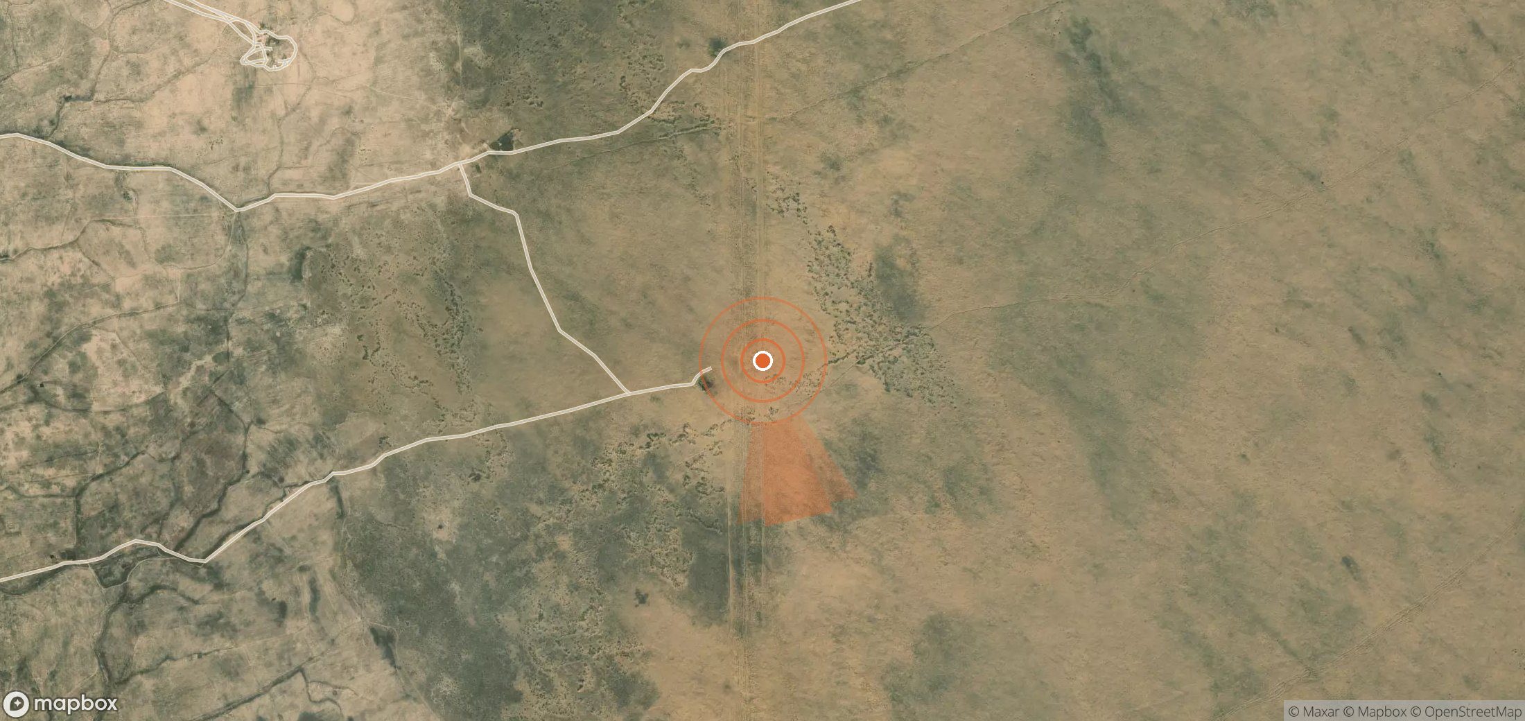 Satellite map of methane plume locations in Turkmenistan