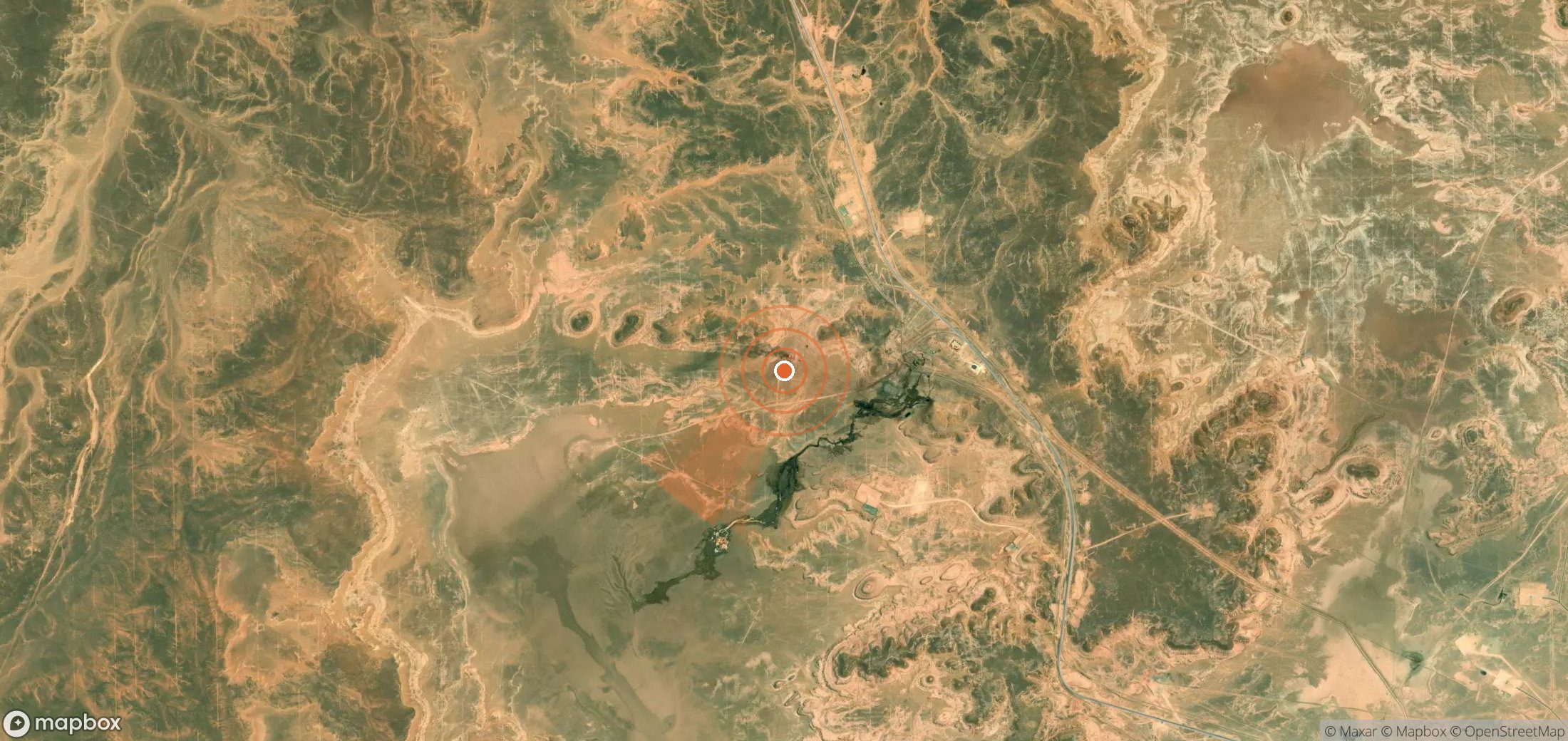 Satellite map of methane plume locations in Algeria