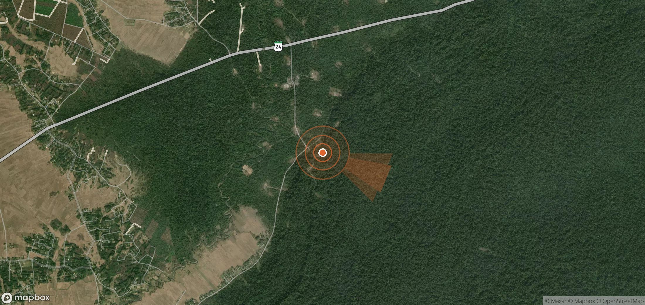 Satellite map of methane plume locations in India