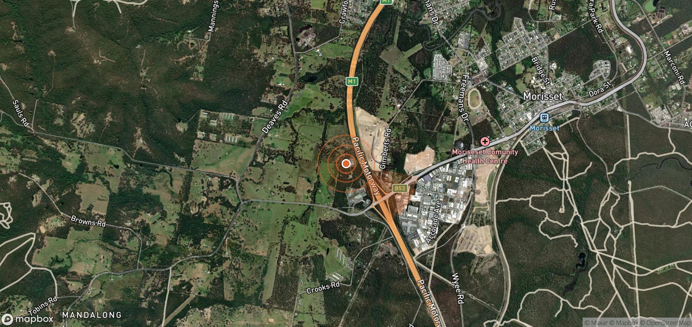Satellite map of methane plume locations in Australia