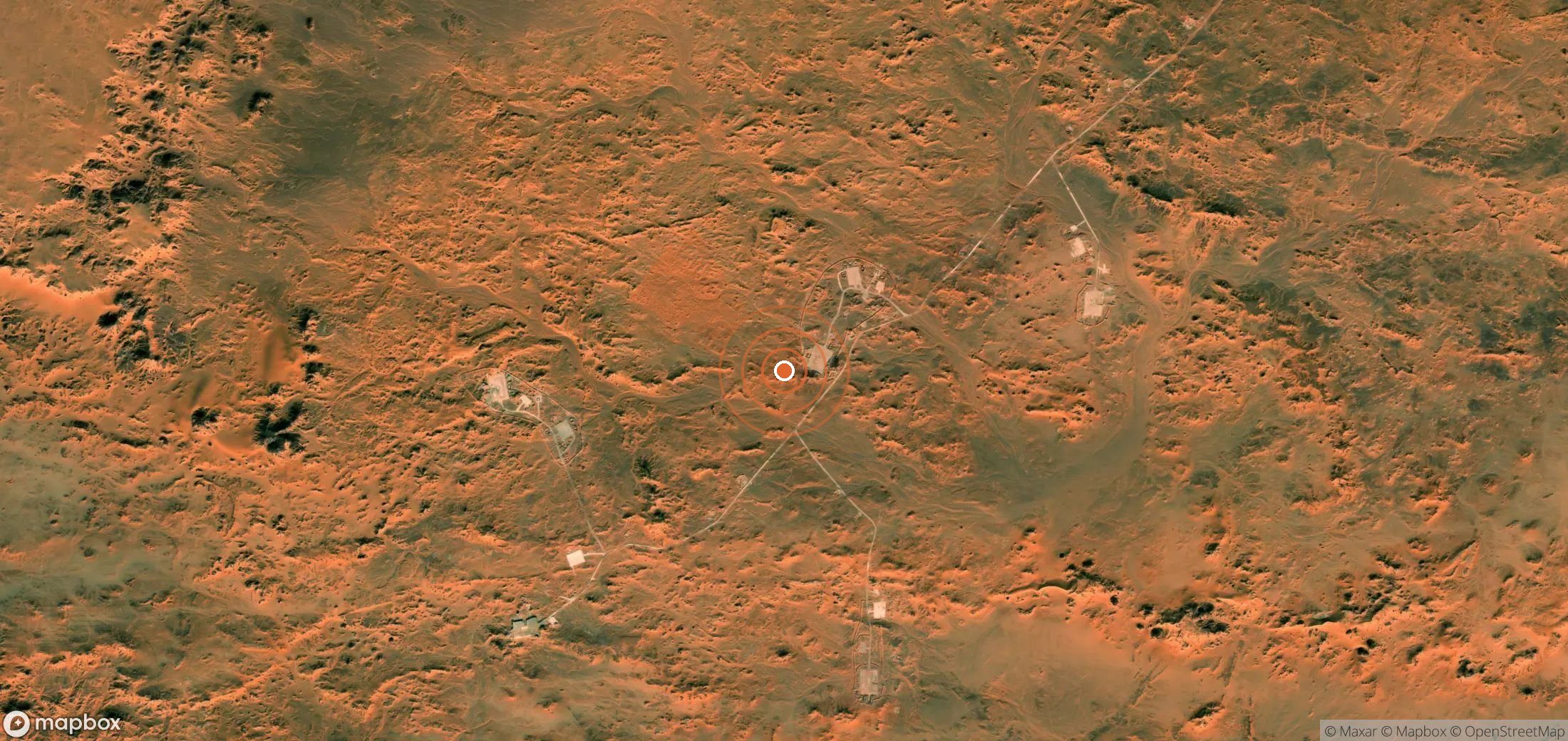 Satellite map of methane plume locations in Algeria