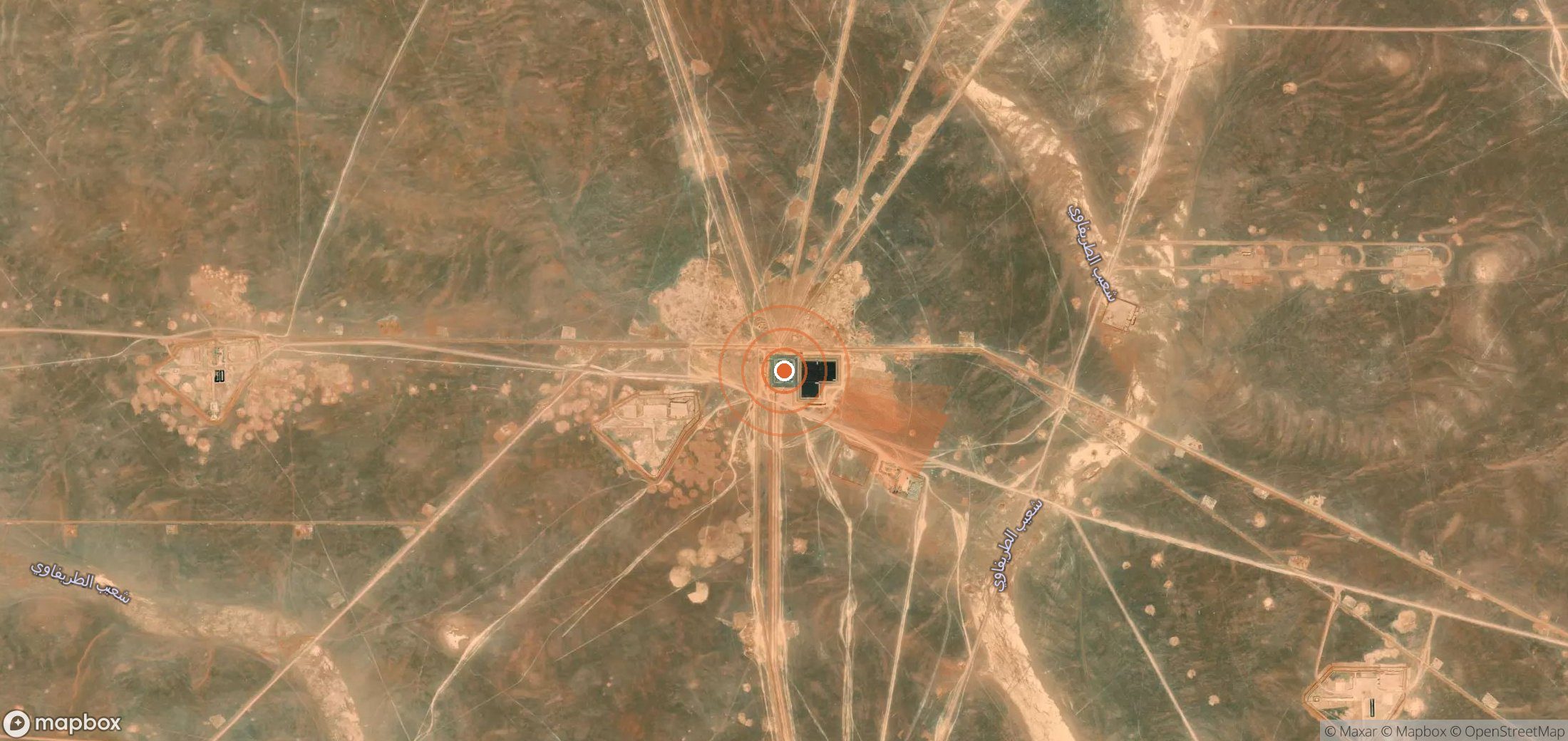 Satellite map of methane plume locations in Saudi Arabia