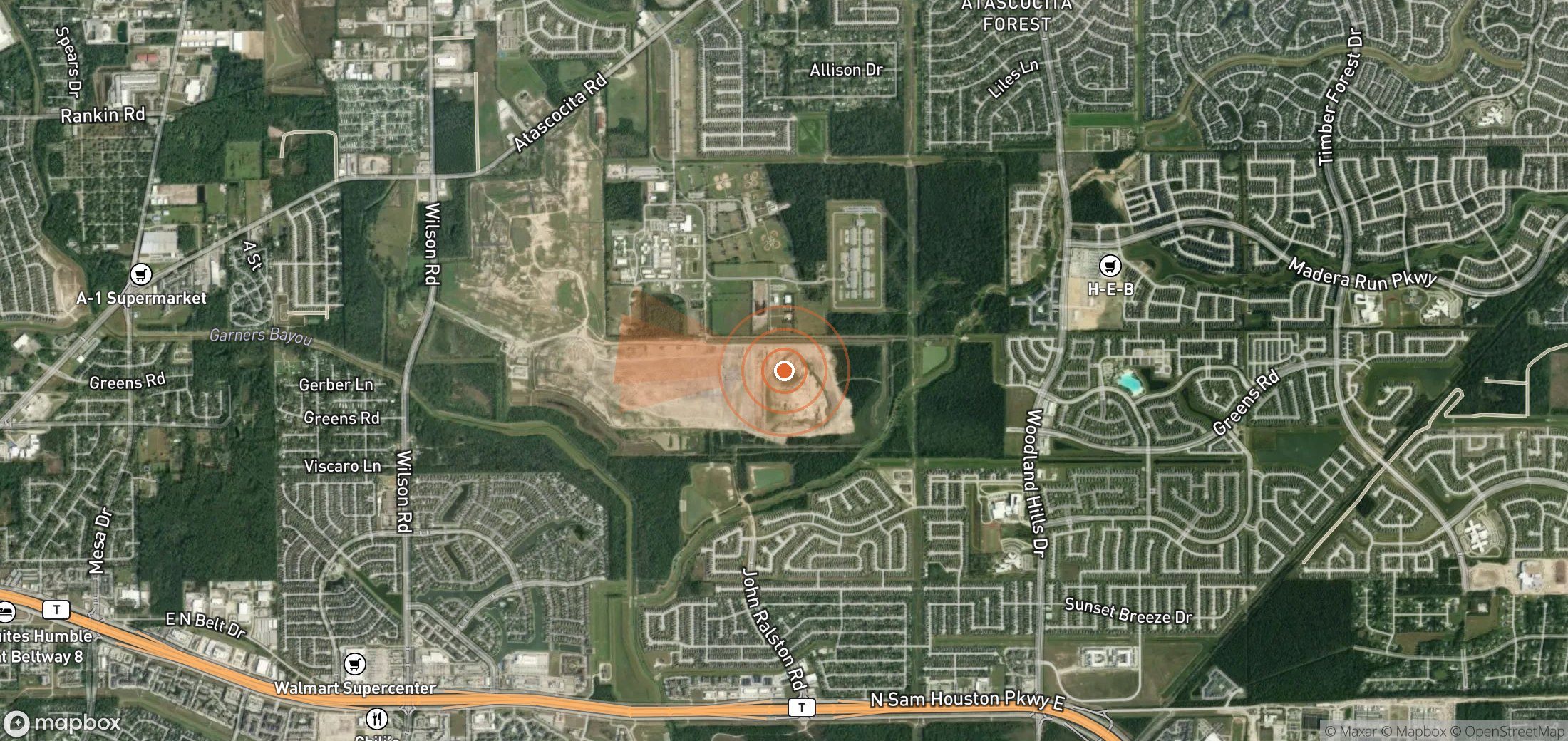 Satellite map of methane plume locations in United States