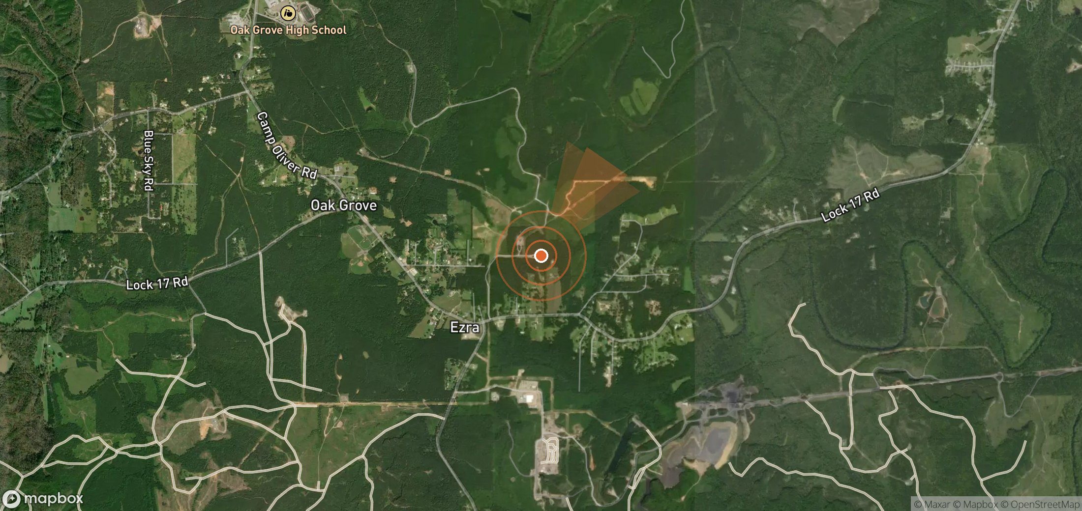 Mapa satelital de plumas de metano en Estados Unidos