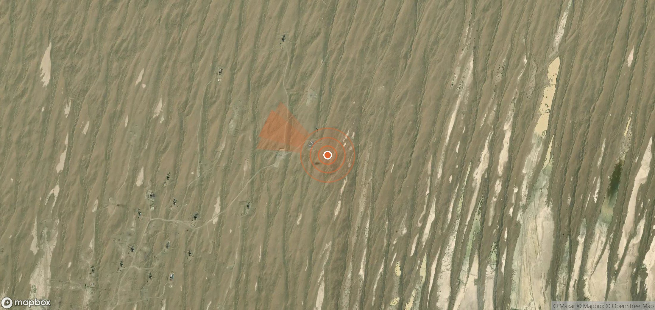 Mapa satelital de plumas de metano en Turkmenistán