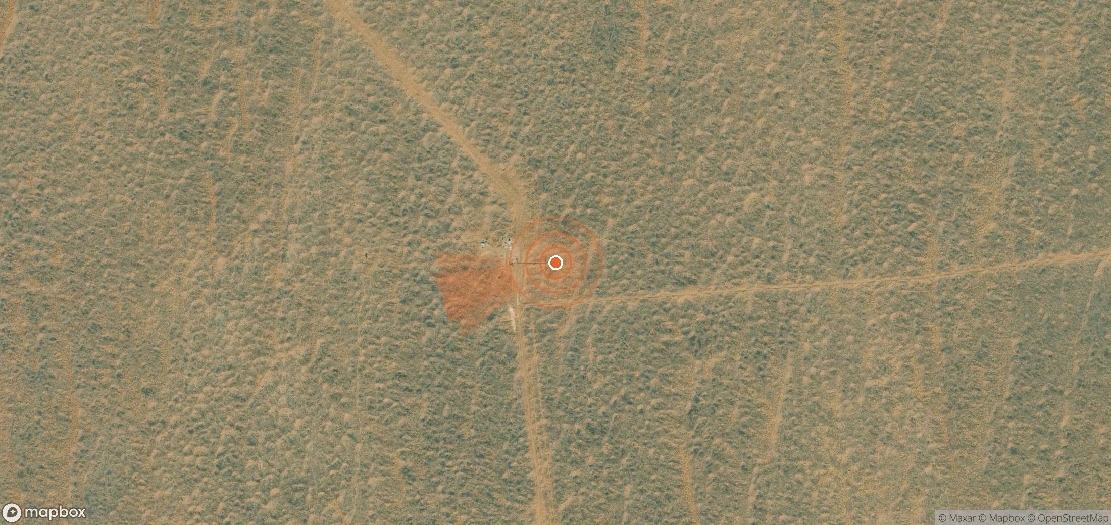 Satellite map of methane plume locations in Turkmenistan