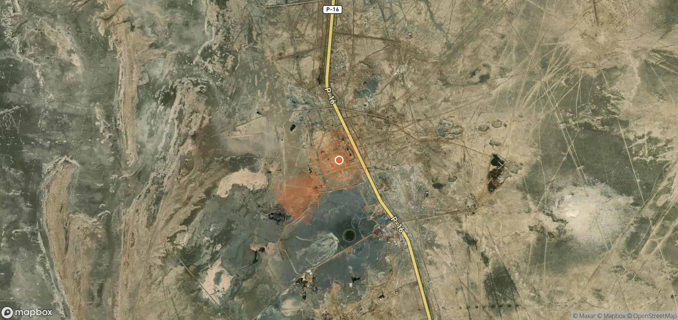 Satellite map of methane plume locations in Turkmenistan