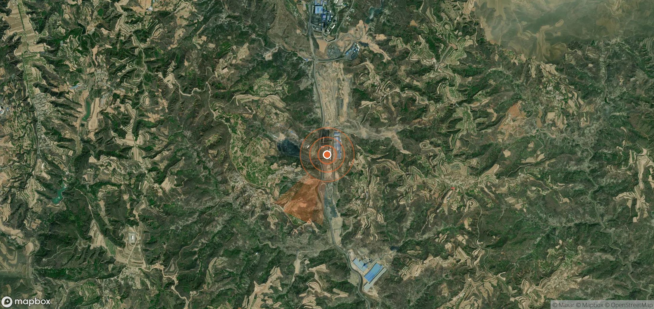 Mapa satelital de plumas de metano en China
