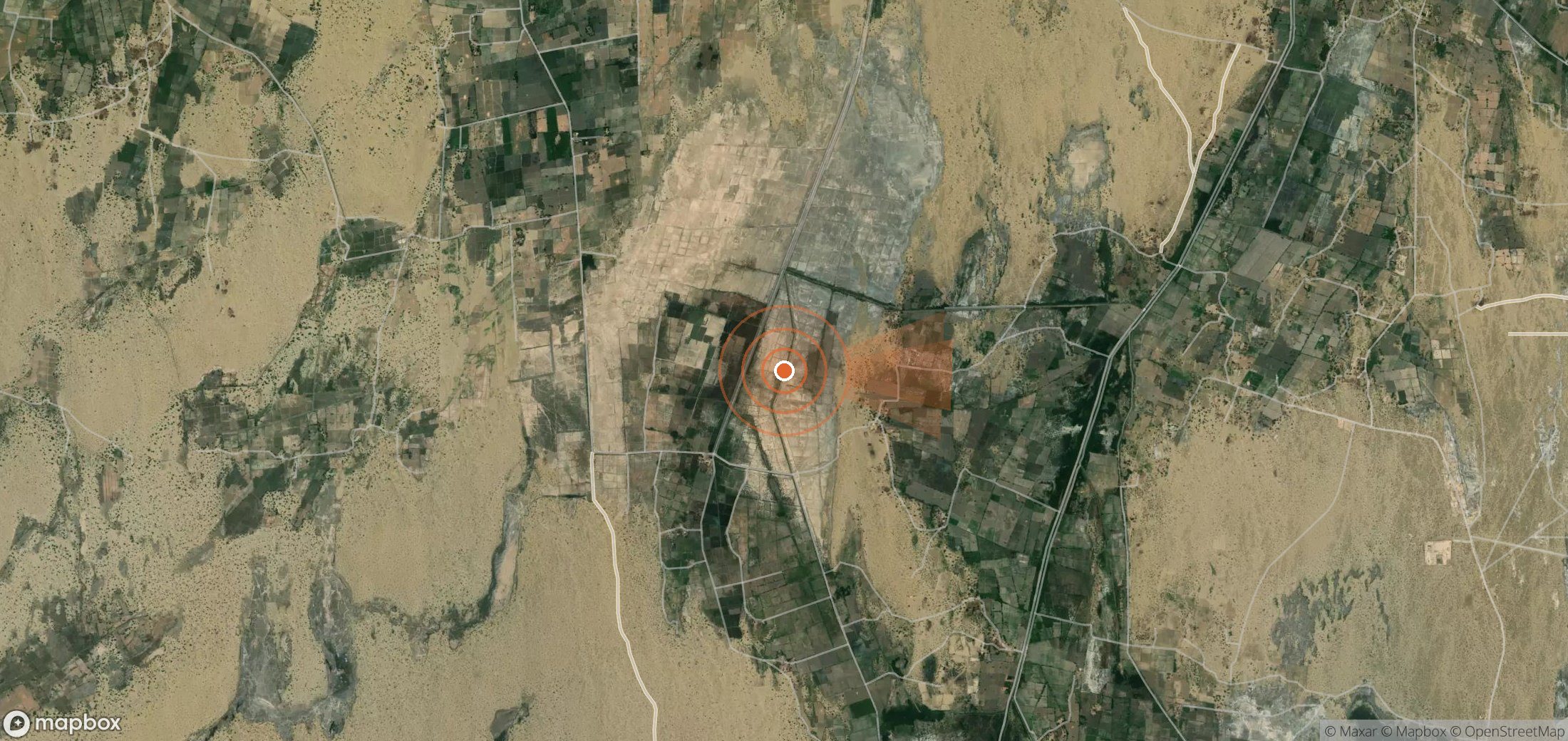 Satellite map of methane plume locations in Pakistan