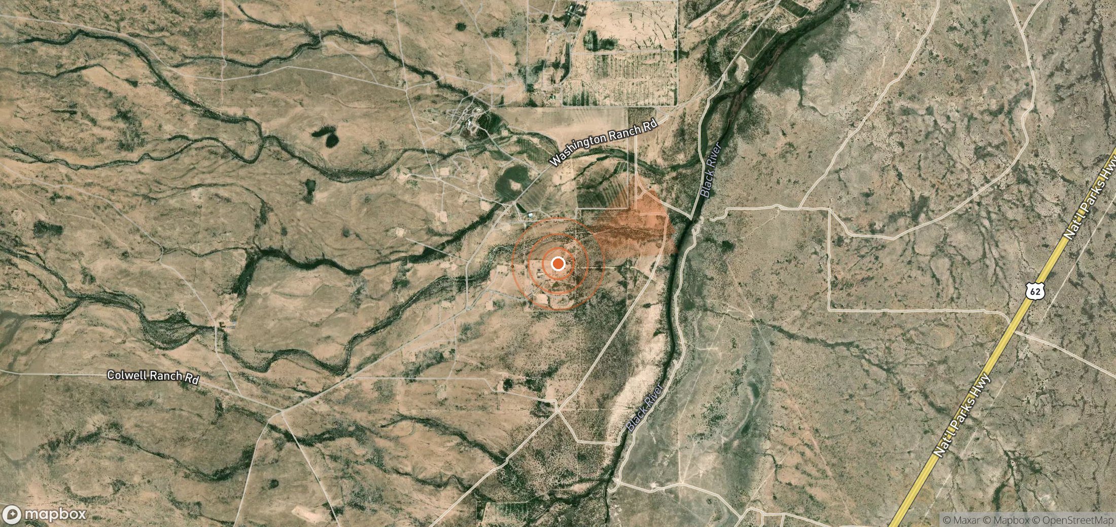 Mapa satelital de plumas de metano en Estados Unidos