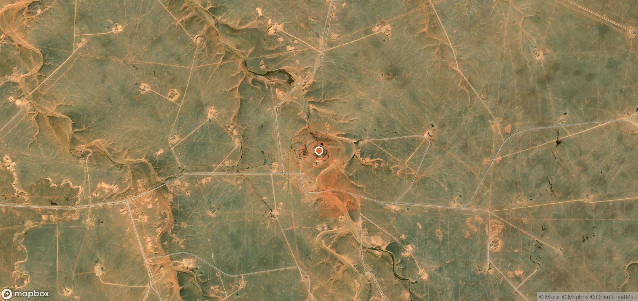 Satellite map of methane plume locations in Algeria