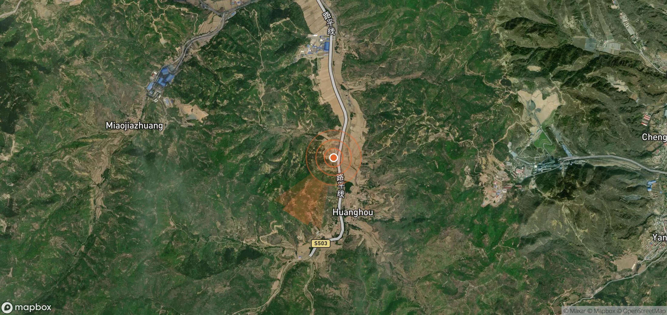 Satellite map of methane plume locations in China