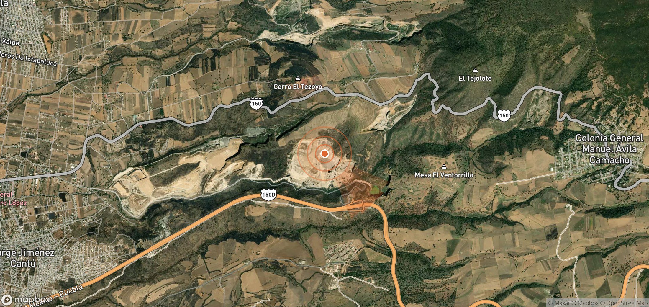 Mapa satelital de plumas de metano en México