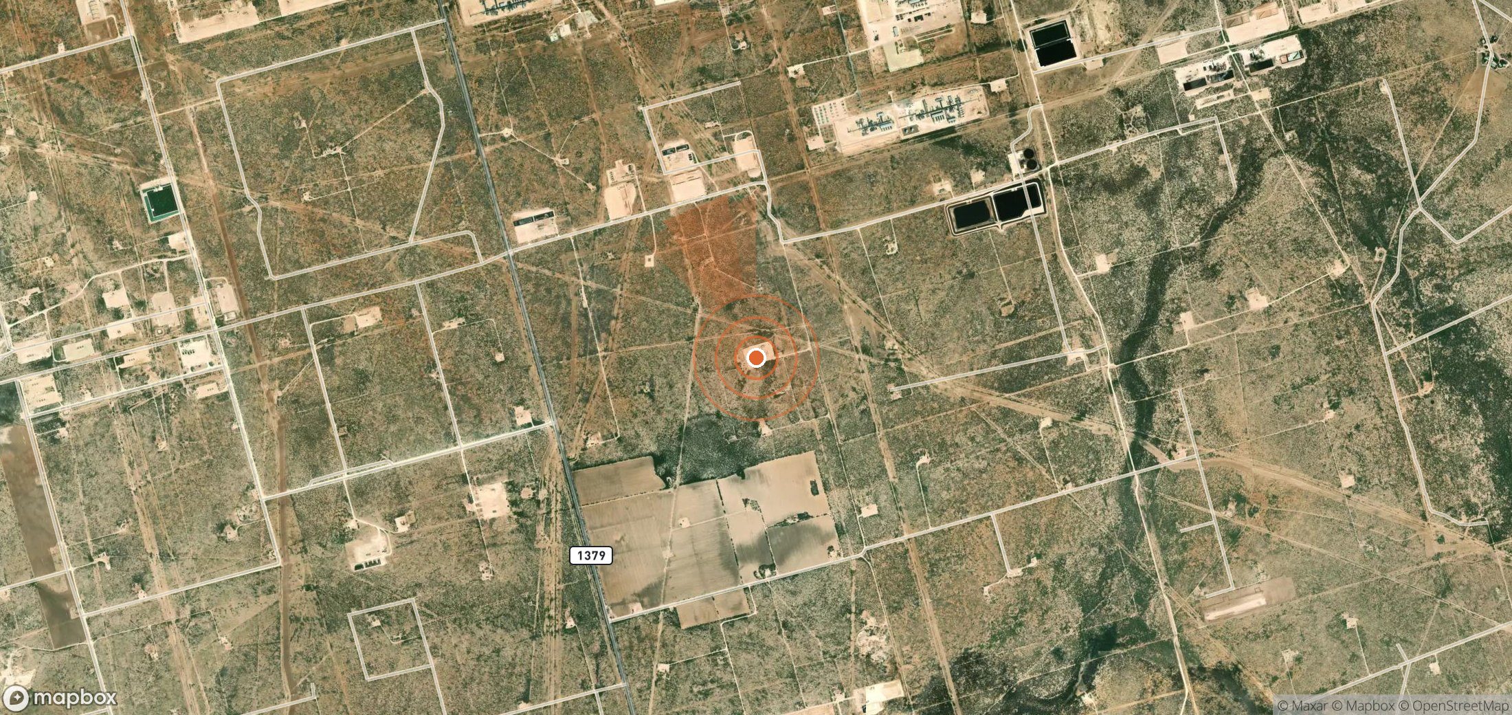 Mapa satelital de plumas de metano en Estados Unidos
