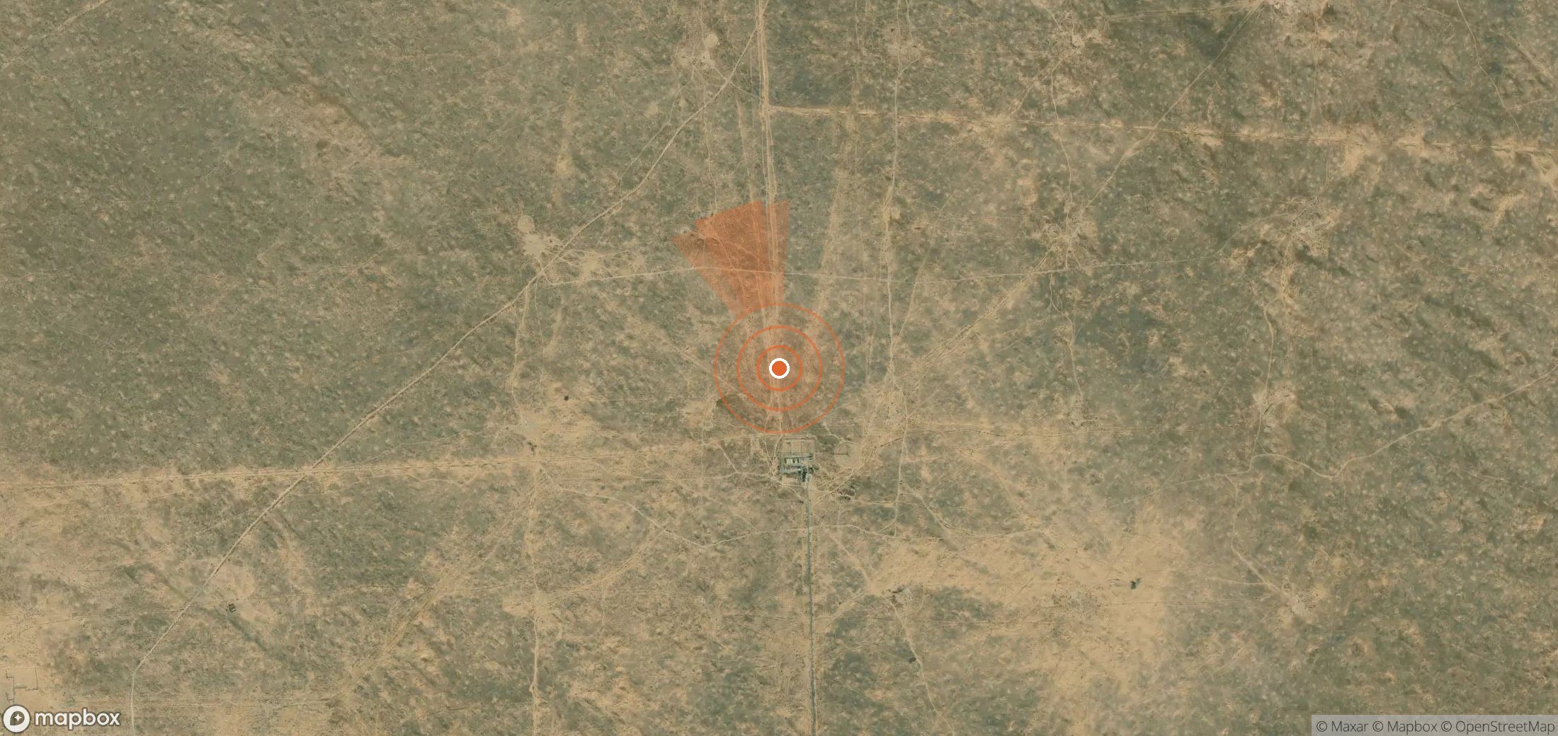 Satellite map of methane plume locations in Turkmenistan