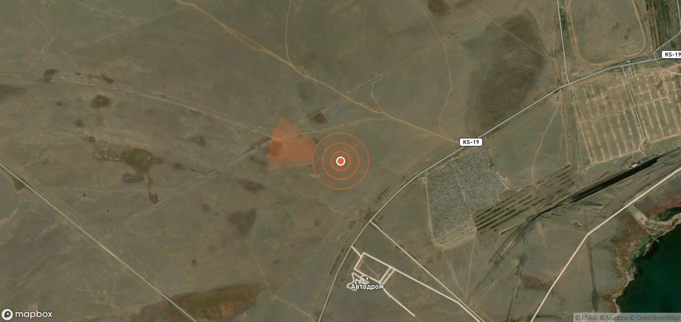 Satellite map of methane plume locations in Kazakhstan
