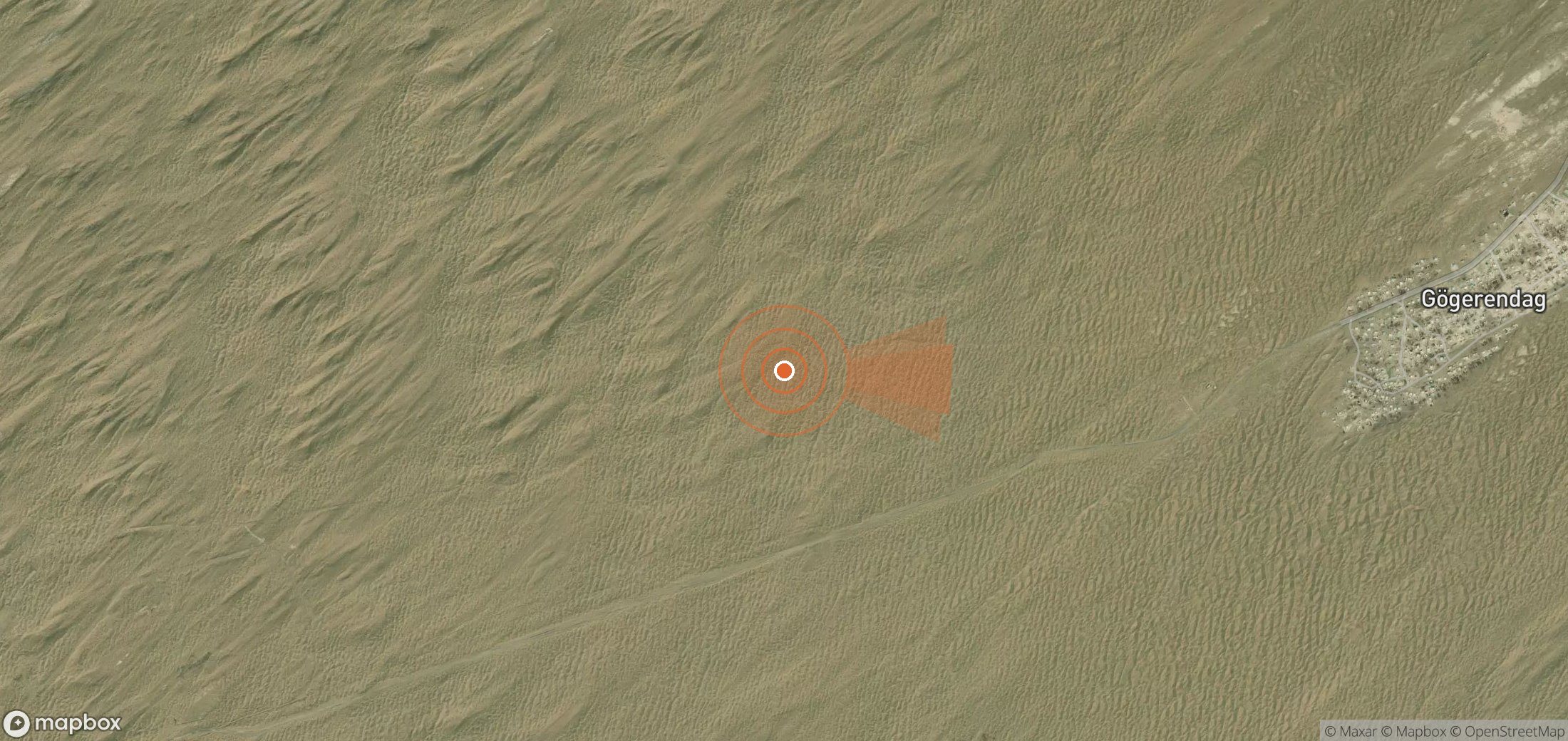 Mapa satelital de plumas de metano en Turkmenistán