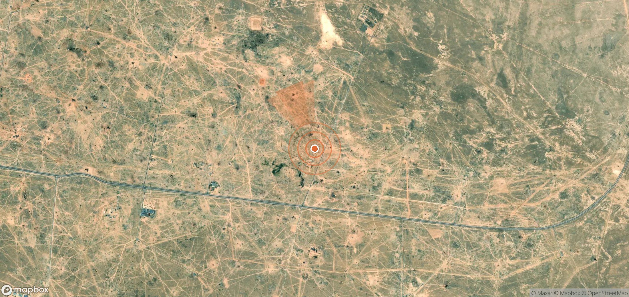 Mapa satelital de plumas de metano en Kazajistán