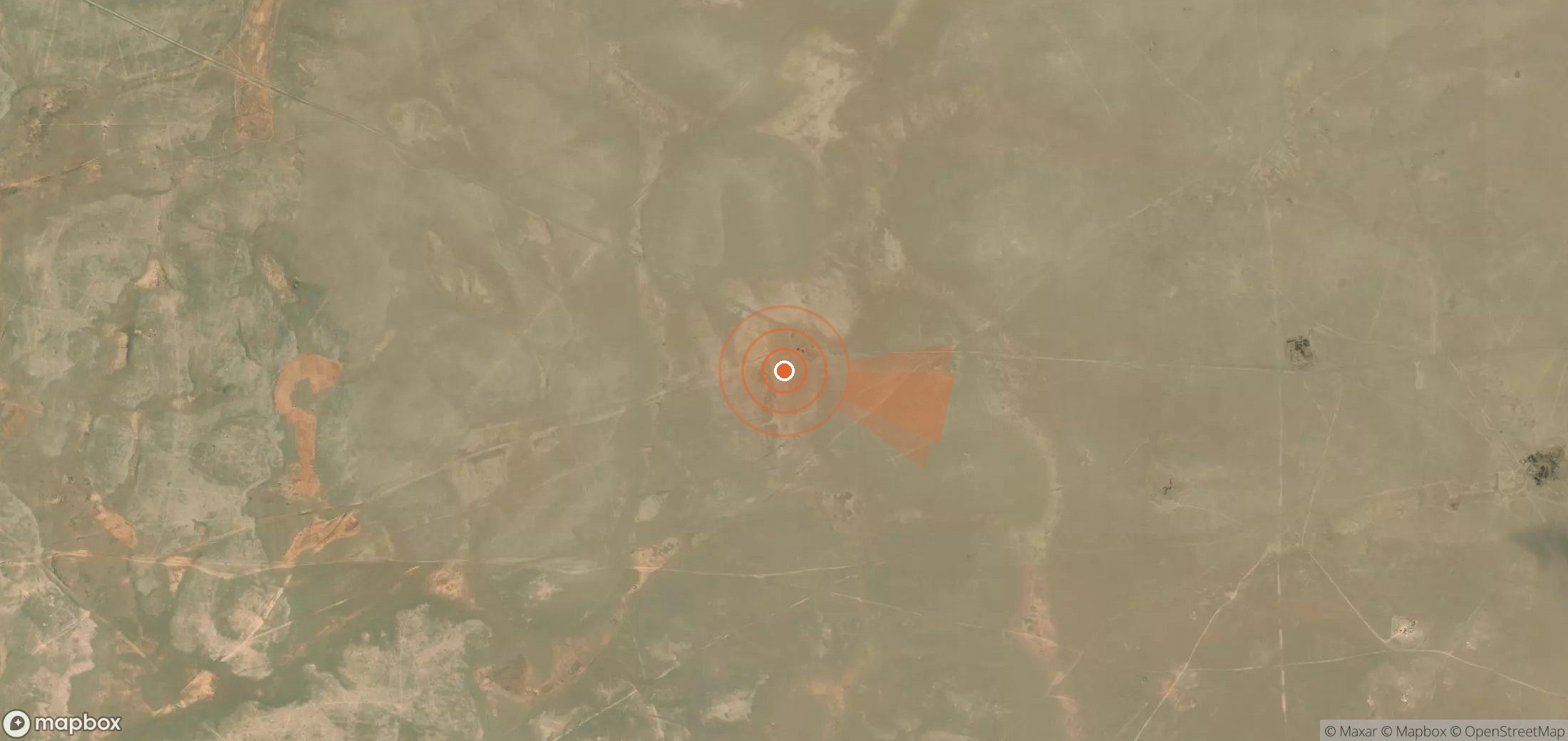 Satellite map of methane plume locations in Syria