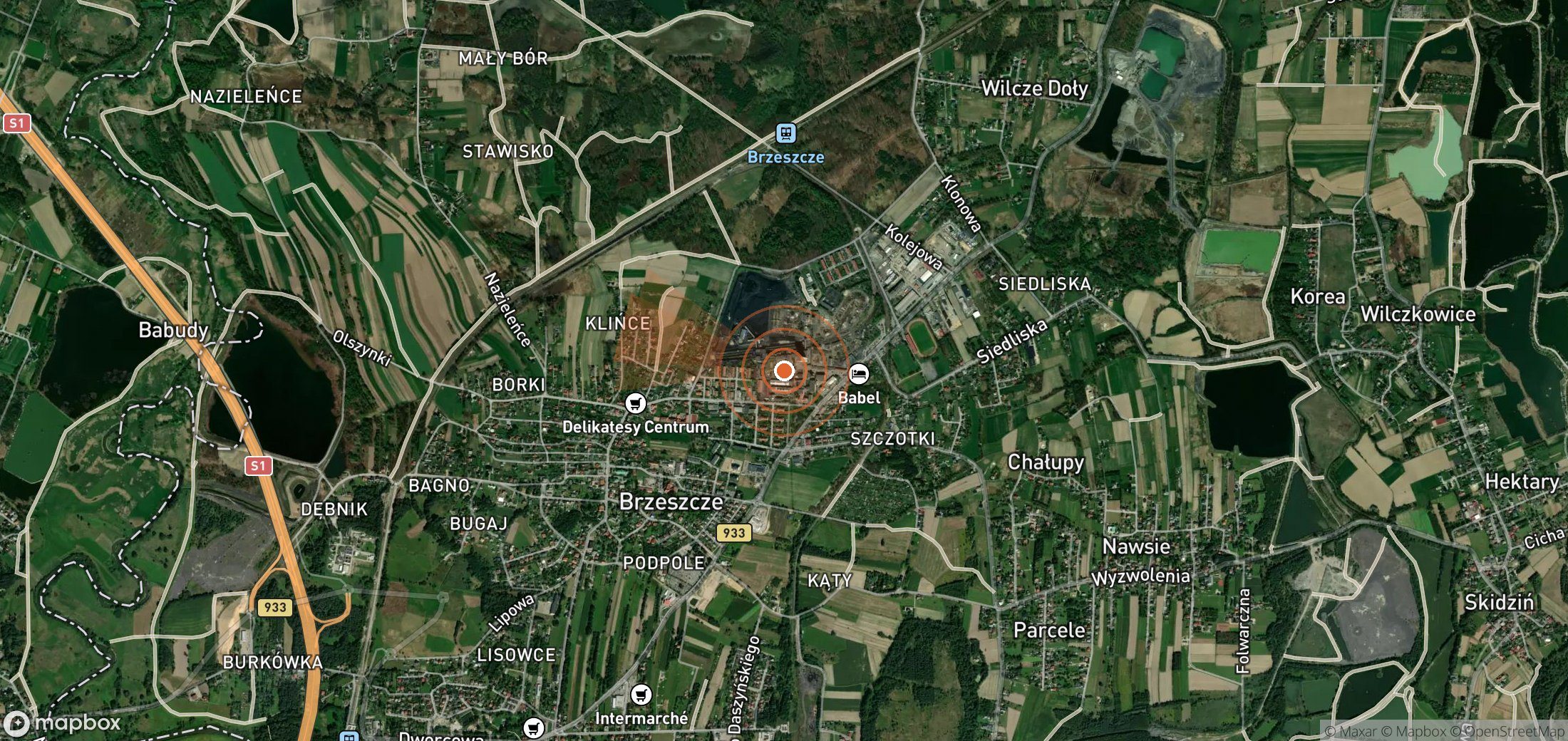 Mapa satelital de plumas de metano en Polonia