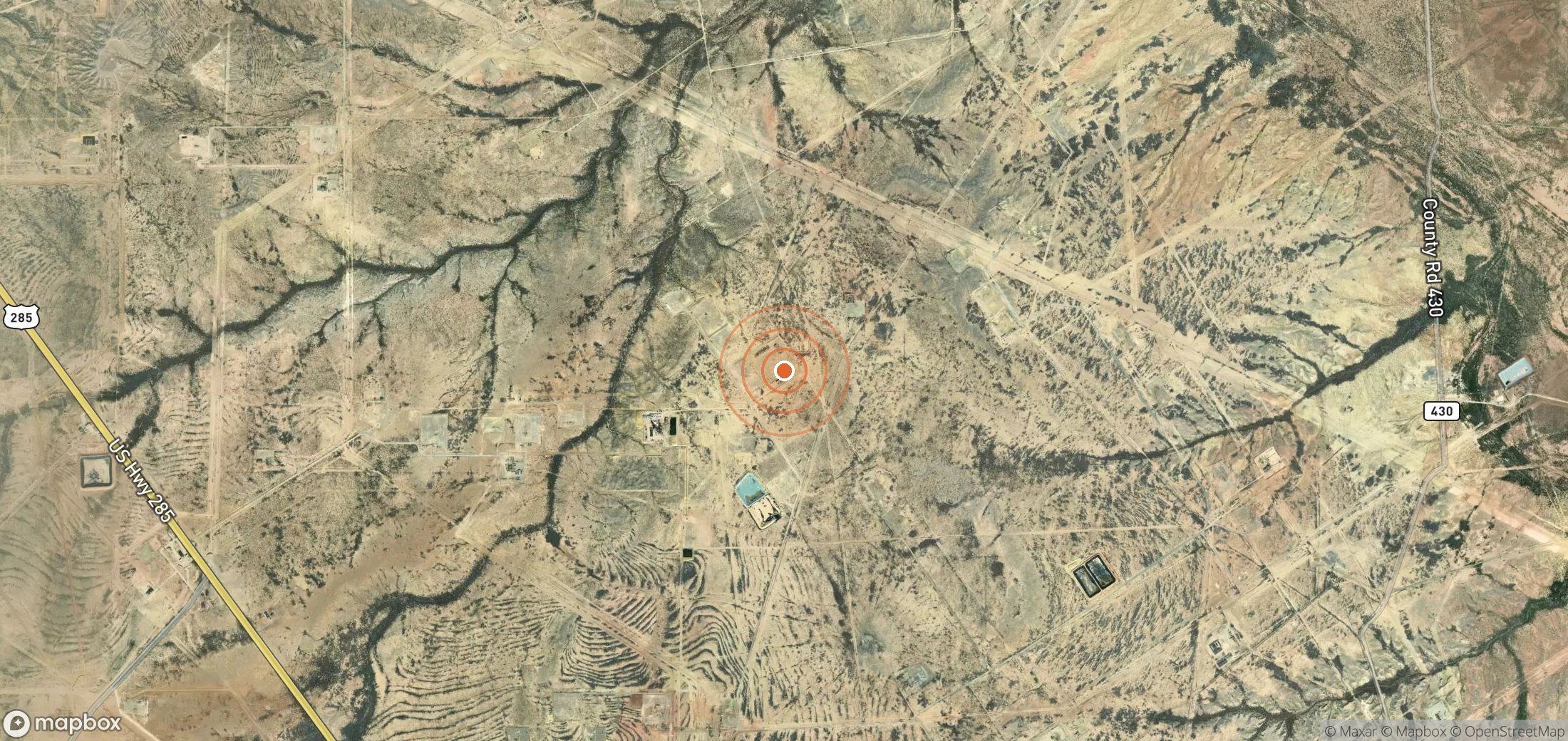 Mapa satelital de plumas de metano en Estados Unidos