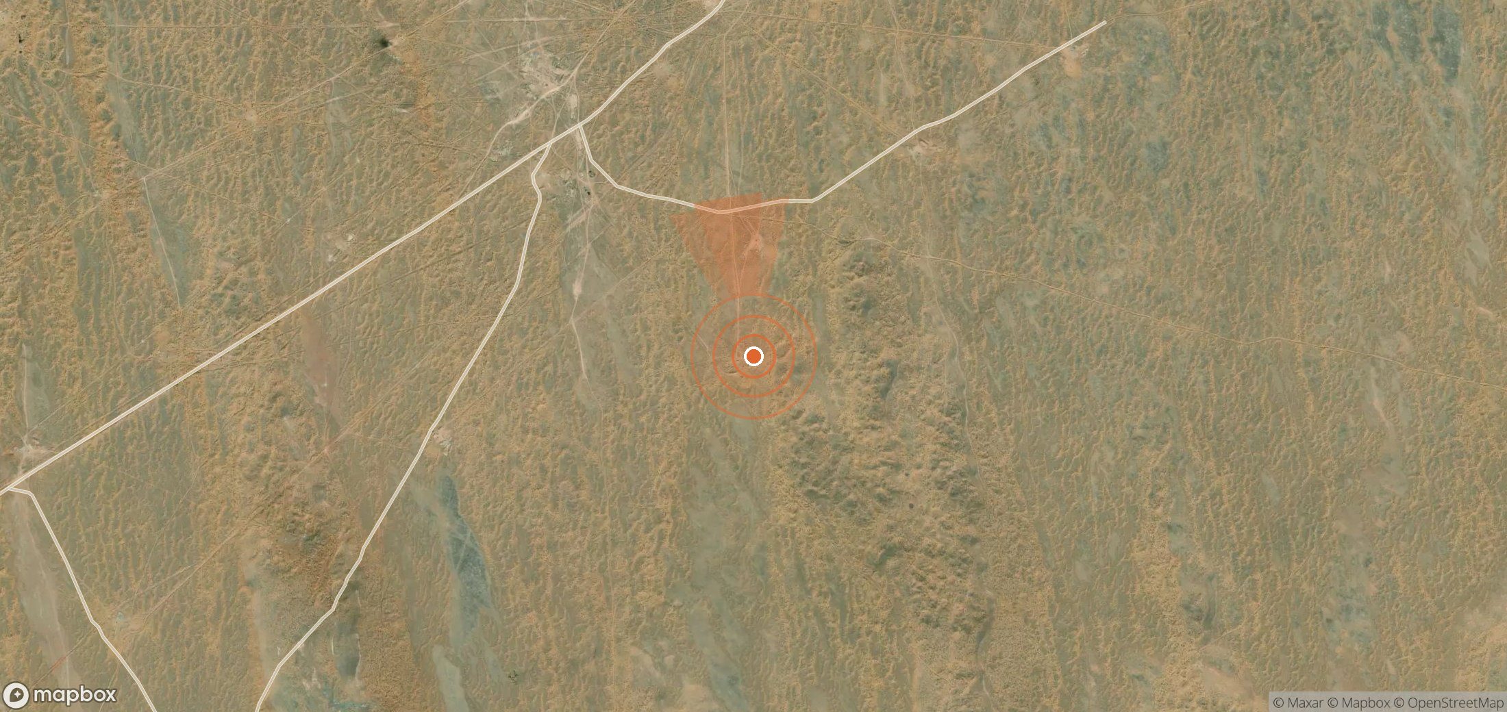 Satellite map of methane plume locations in Turkmenistan