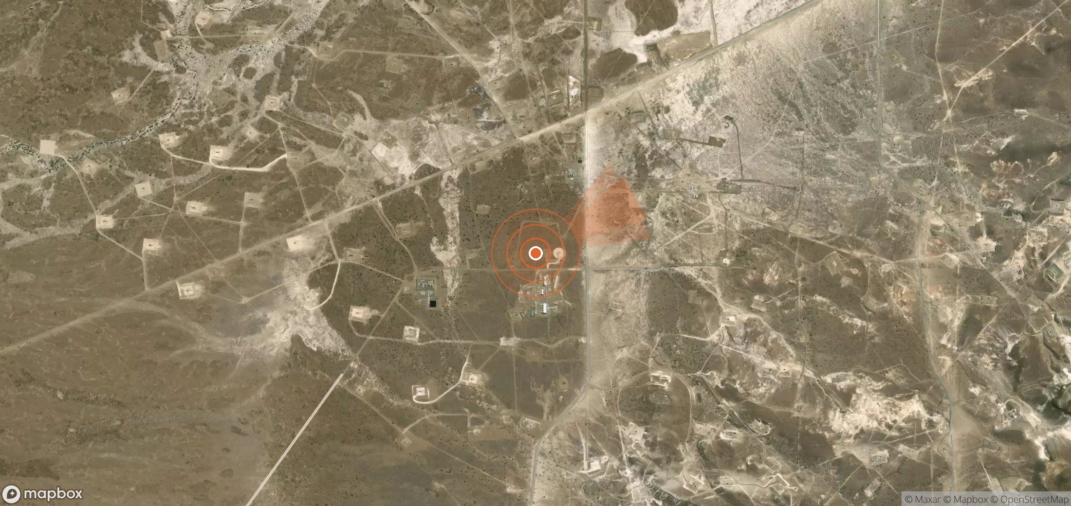Satellite map of methane plume locations in Argentina