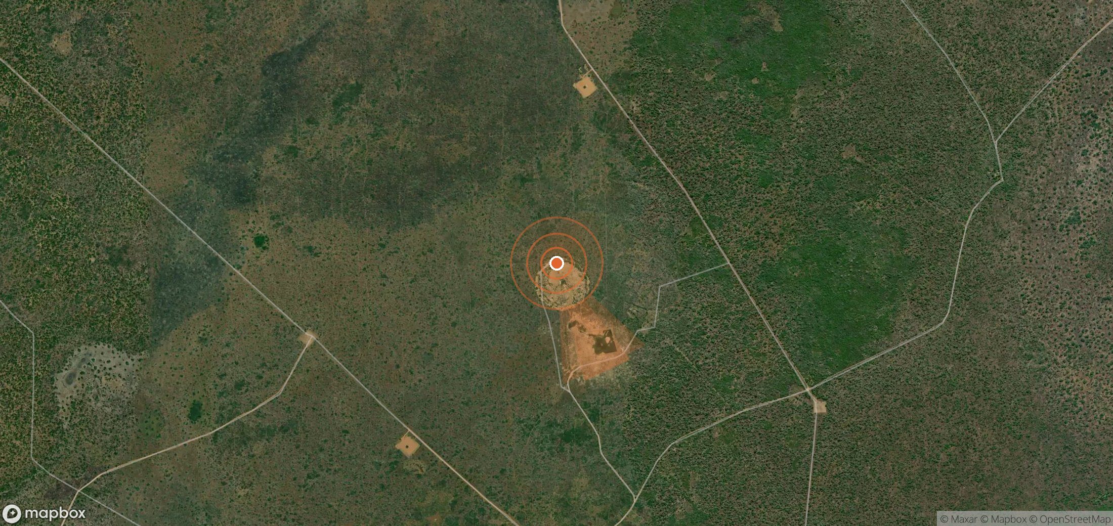 Mapa satelital de plumas de metano en Mozambique