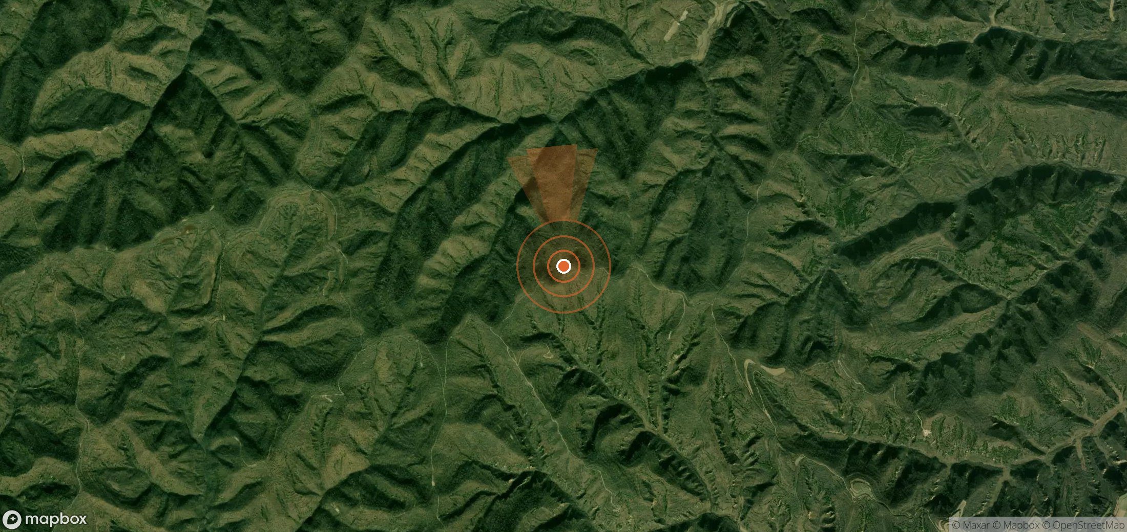 Satellite map of methane plume locations in China
