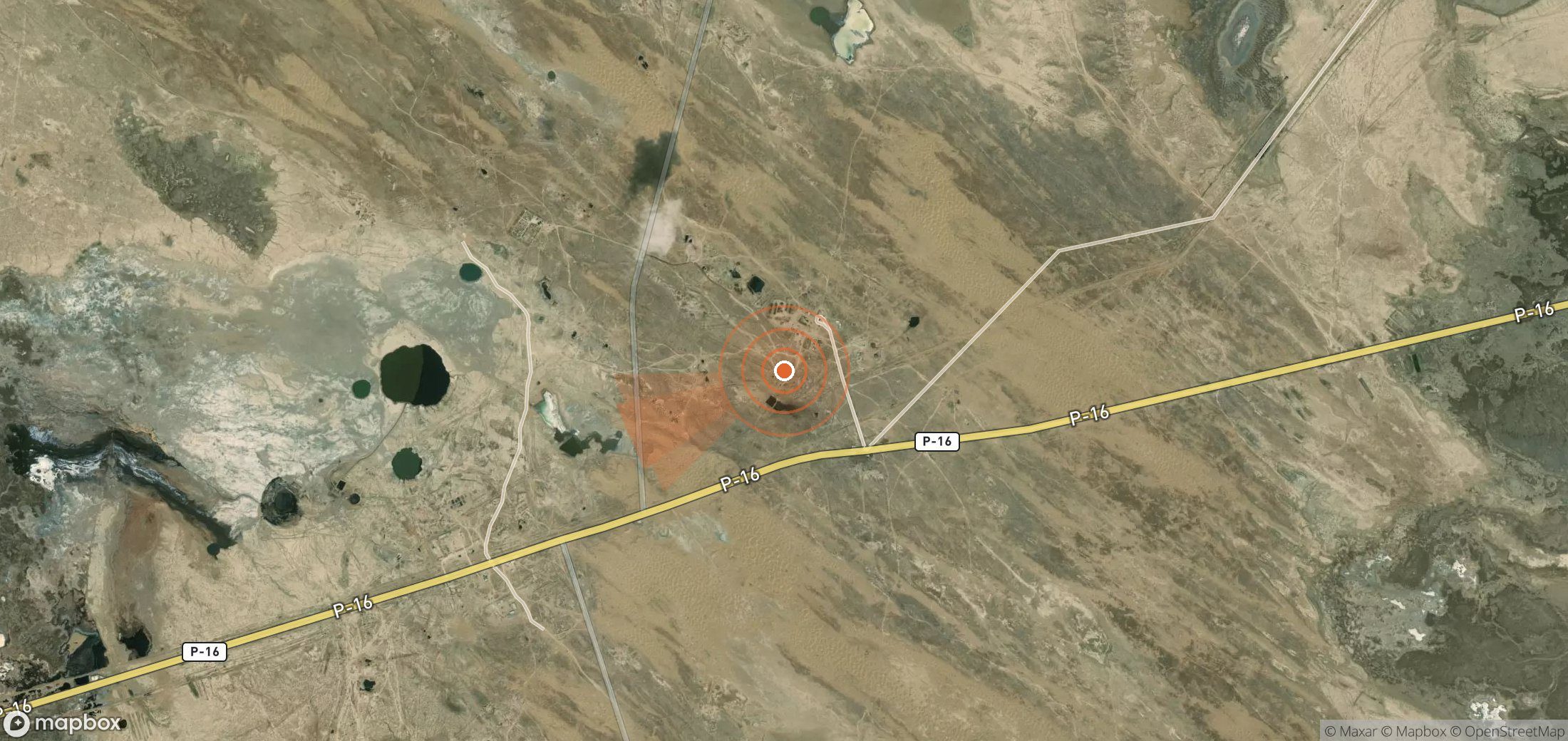 Mapa satelital de plumas de metano en Turkmenistán