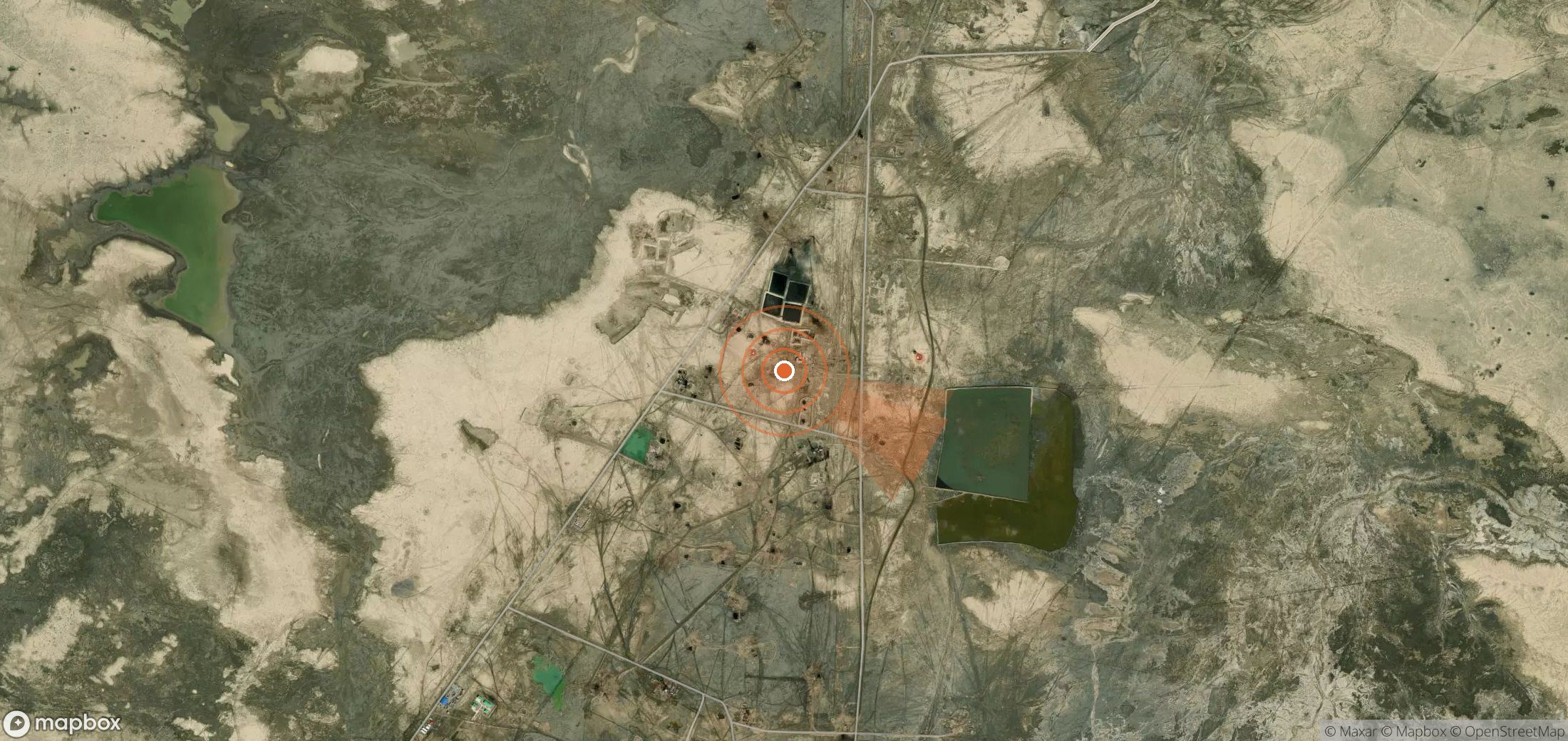 Satellite map of methane plume locations in Turkmenistan