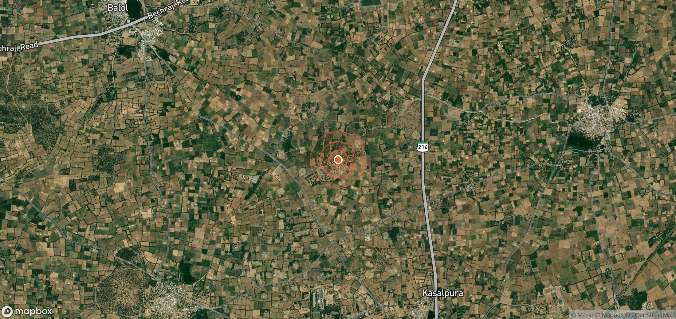 Satellite map of methane plume locations in India