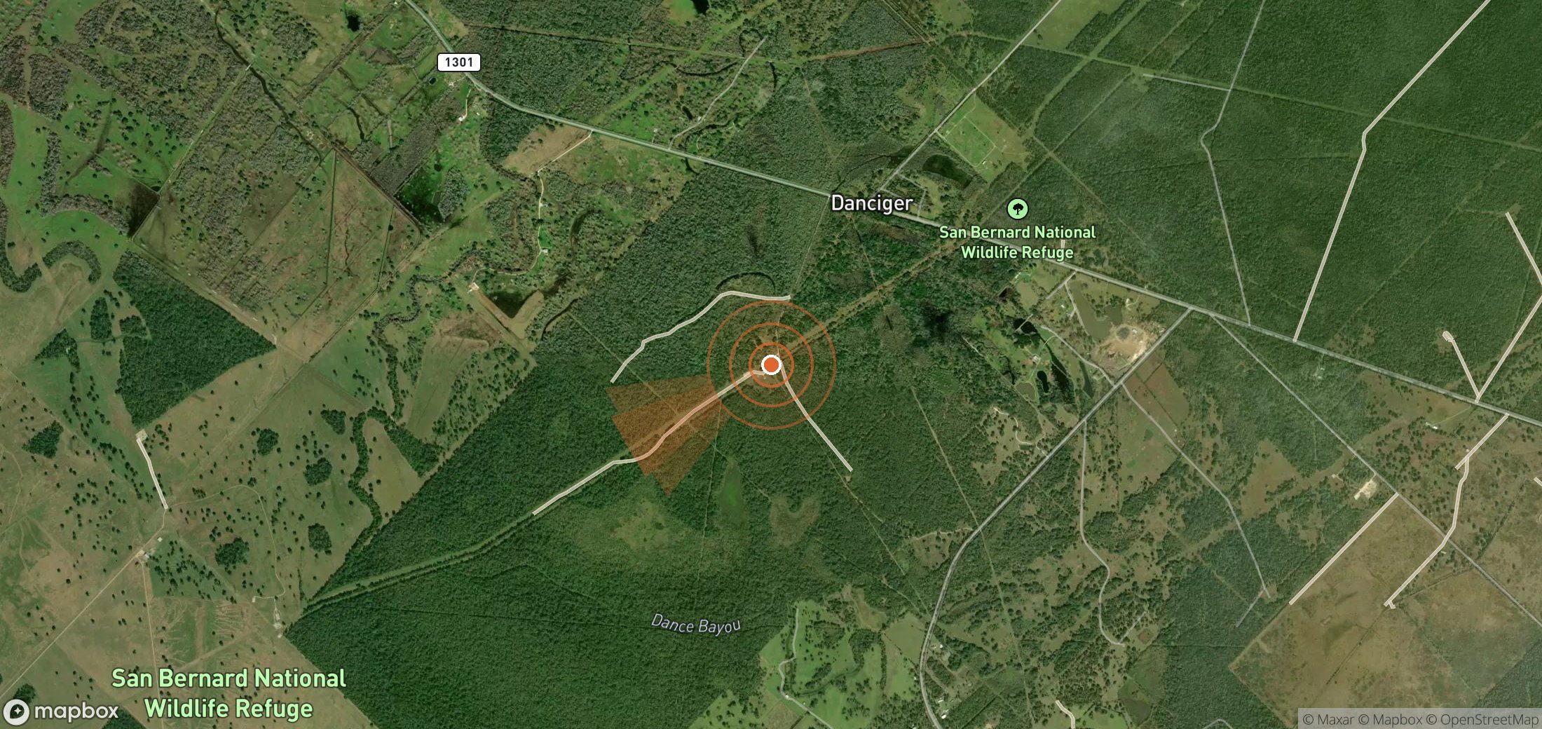 Satellite map of methane plume locations in United States