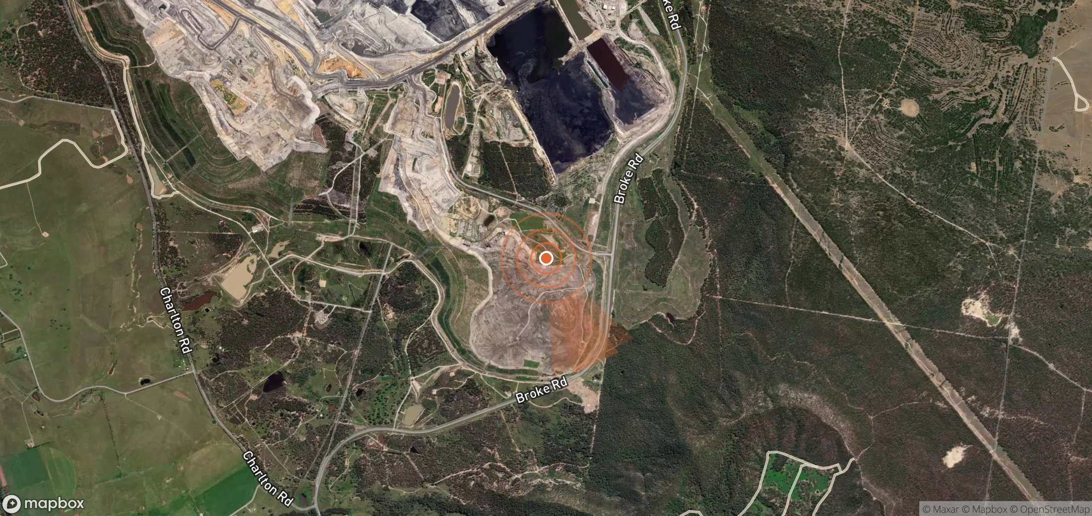 Mapa satelital de plumas de metano en Australia