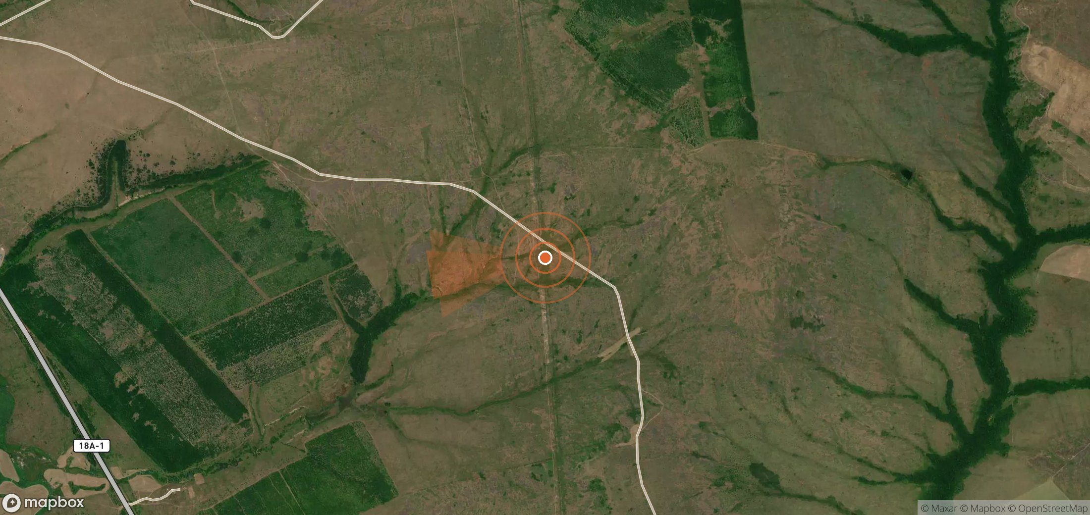 Satellite map of methane plume locations in Russia
