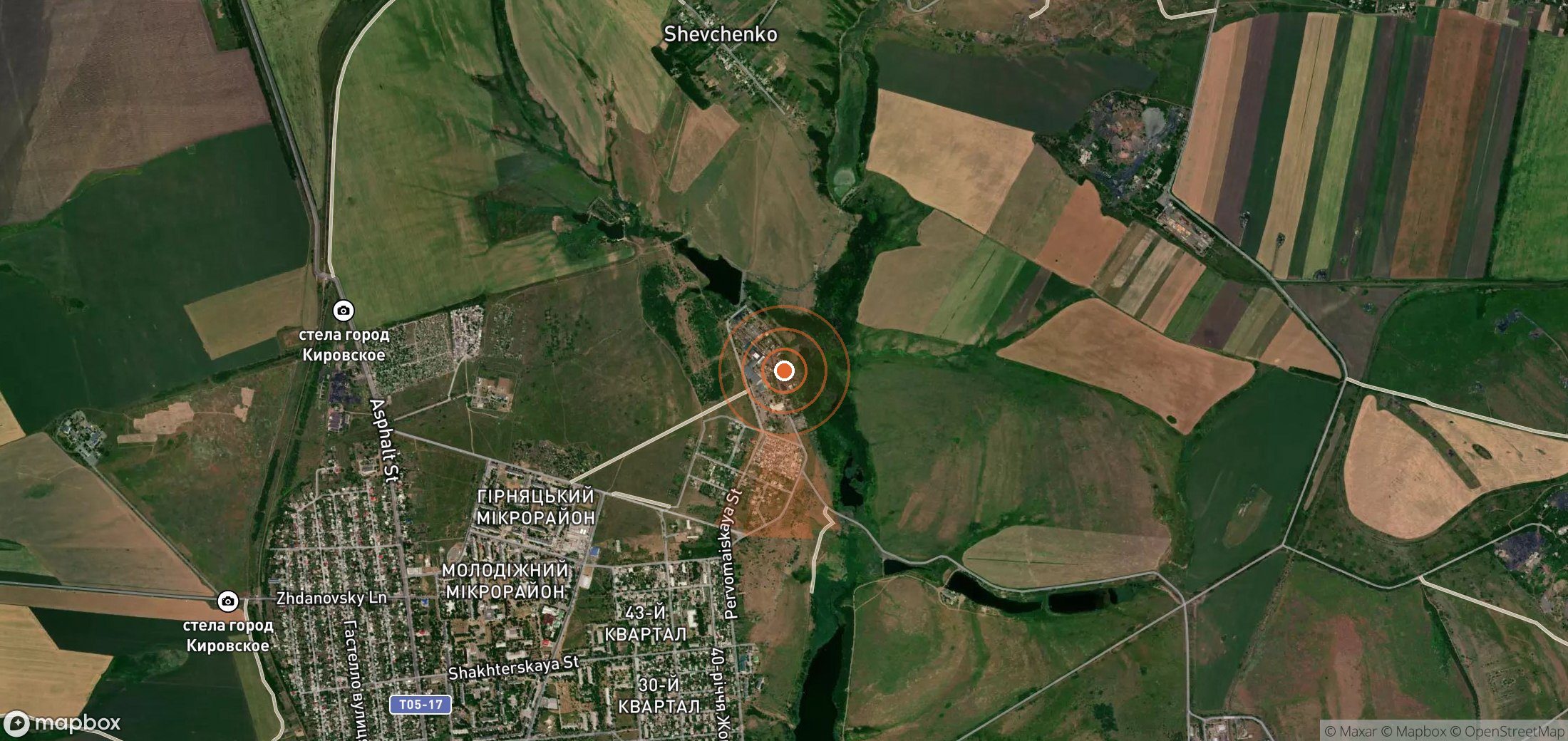 Satellite map of methane plume locations in Ukraine