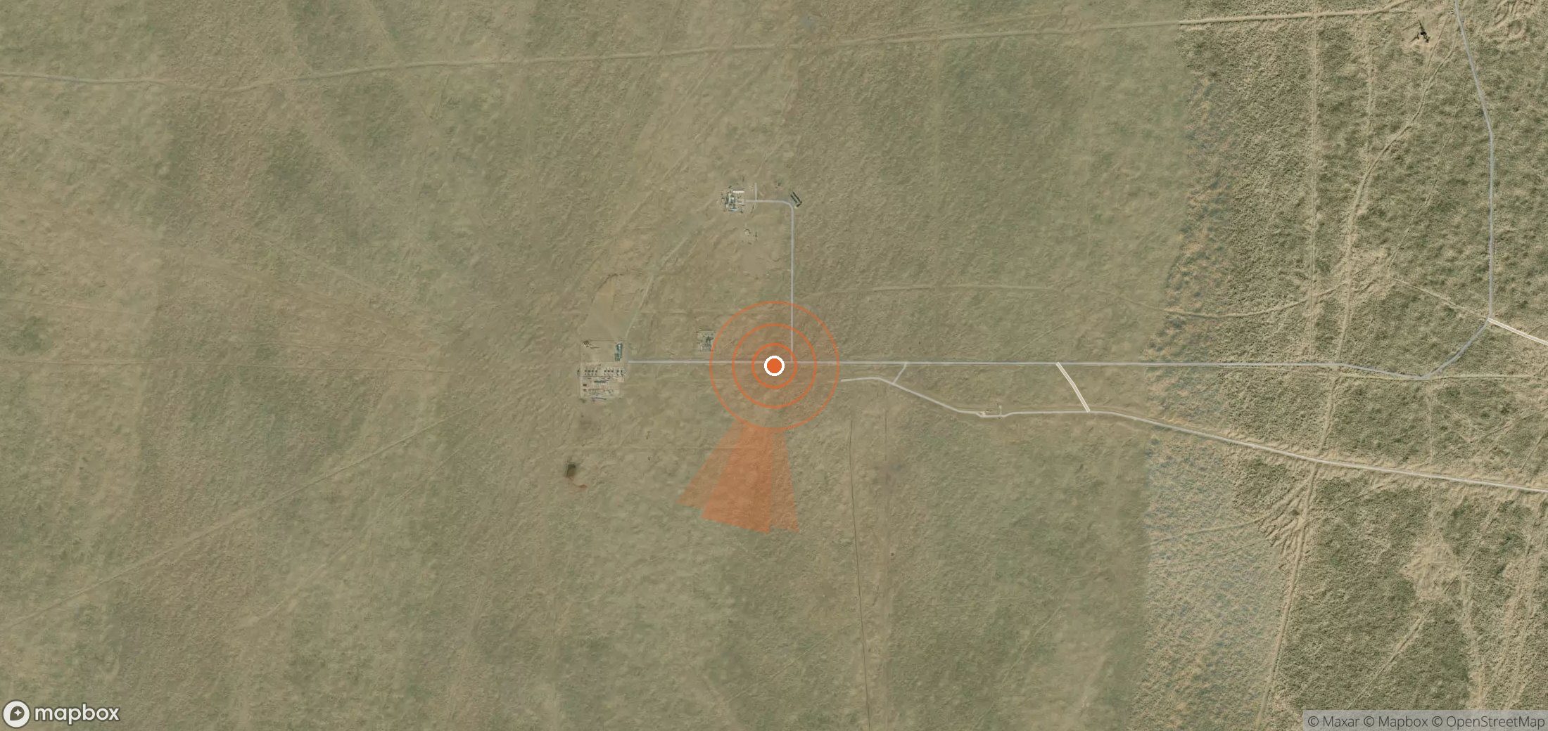 Satellite map of methane plume locations in Turkmenistan