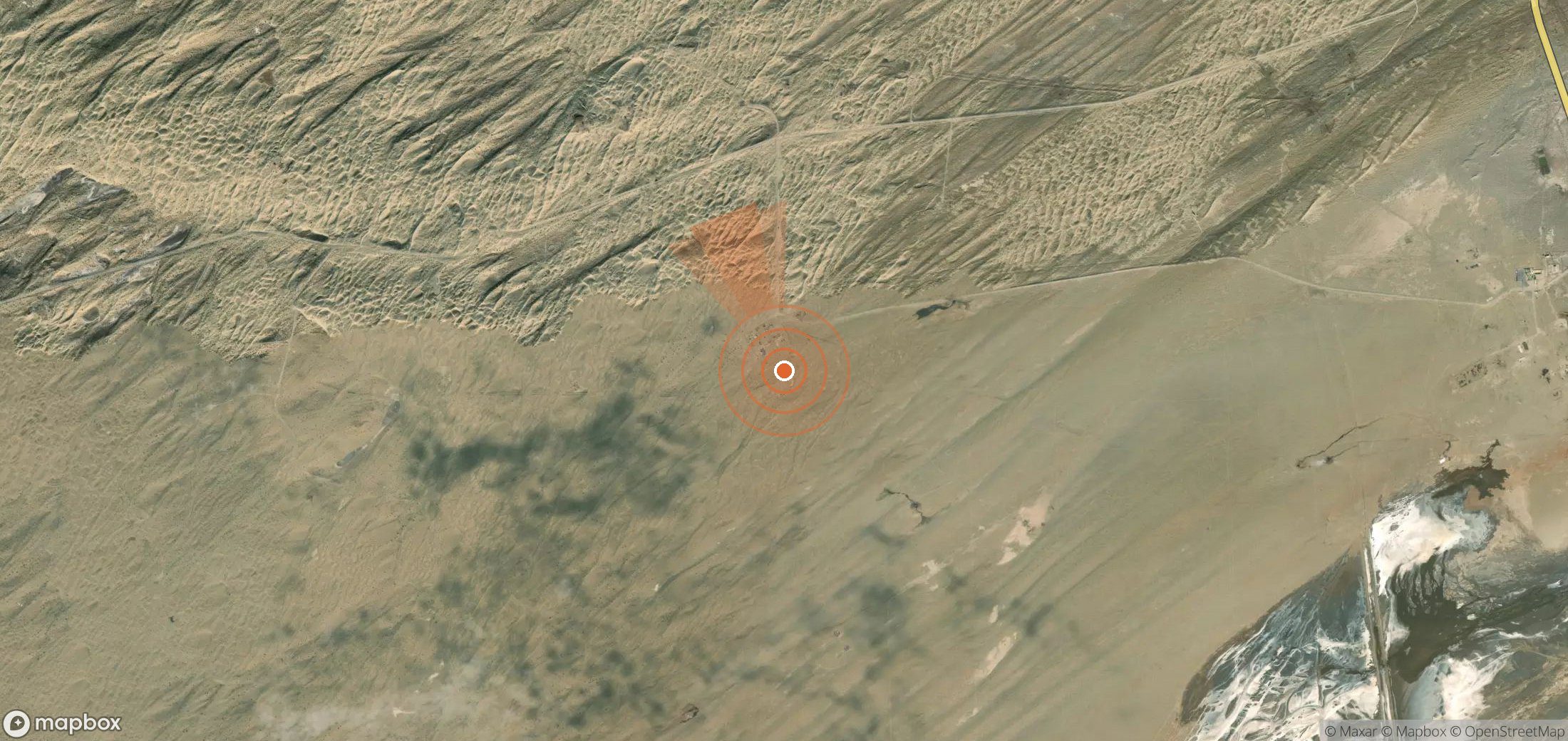 Mapa satelital de plumas de metano en Turkmenistán
