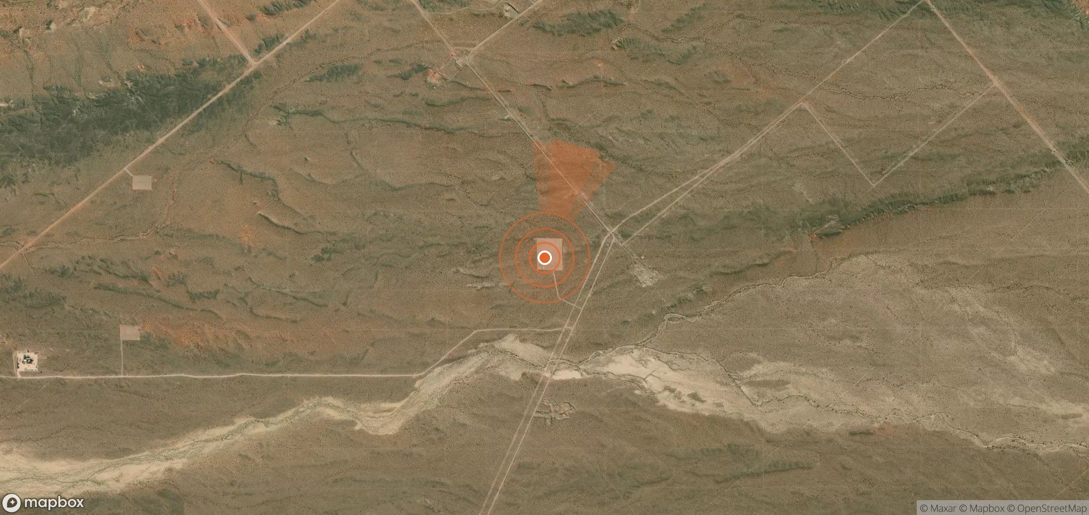Satellite map of methane plume locations in Argentina