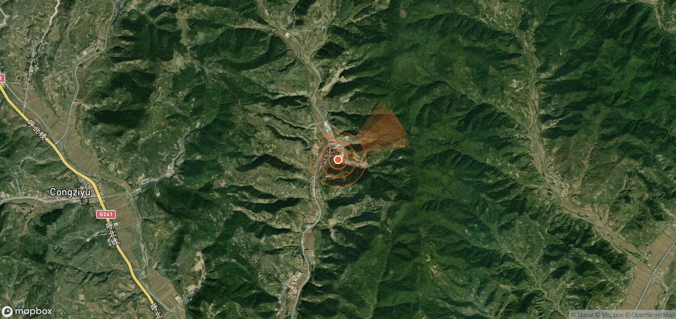 Mapa satelital de plumas de metano en China