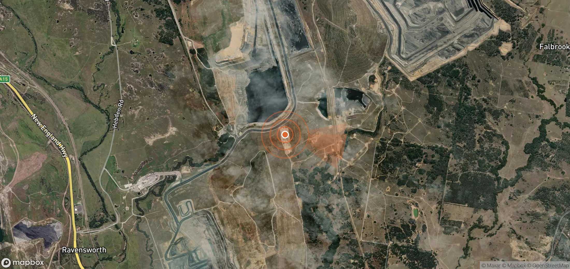 Mapa satelital de plumas de metano en Australia