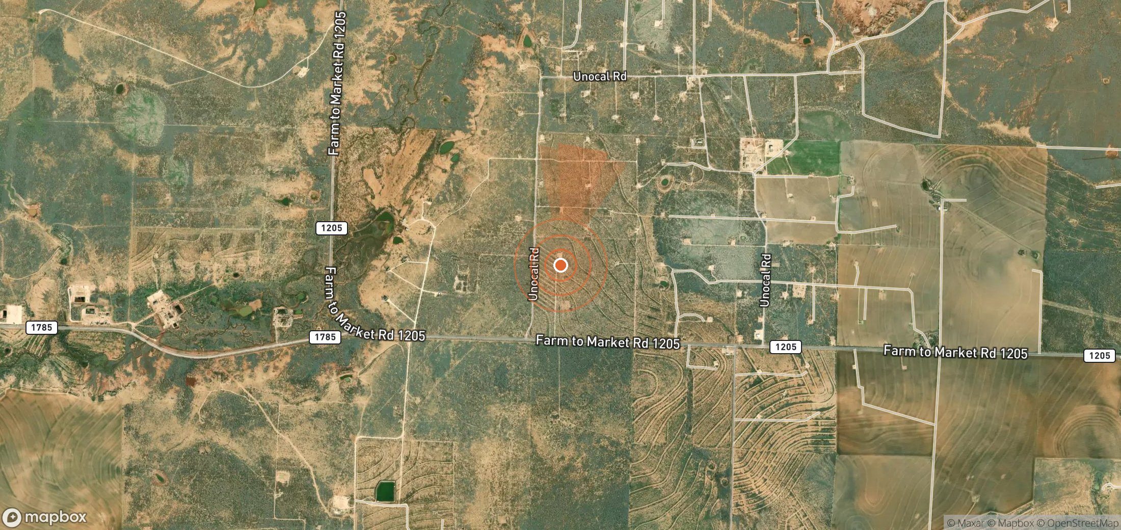 Satellite map of methane plume locations in United States